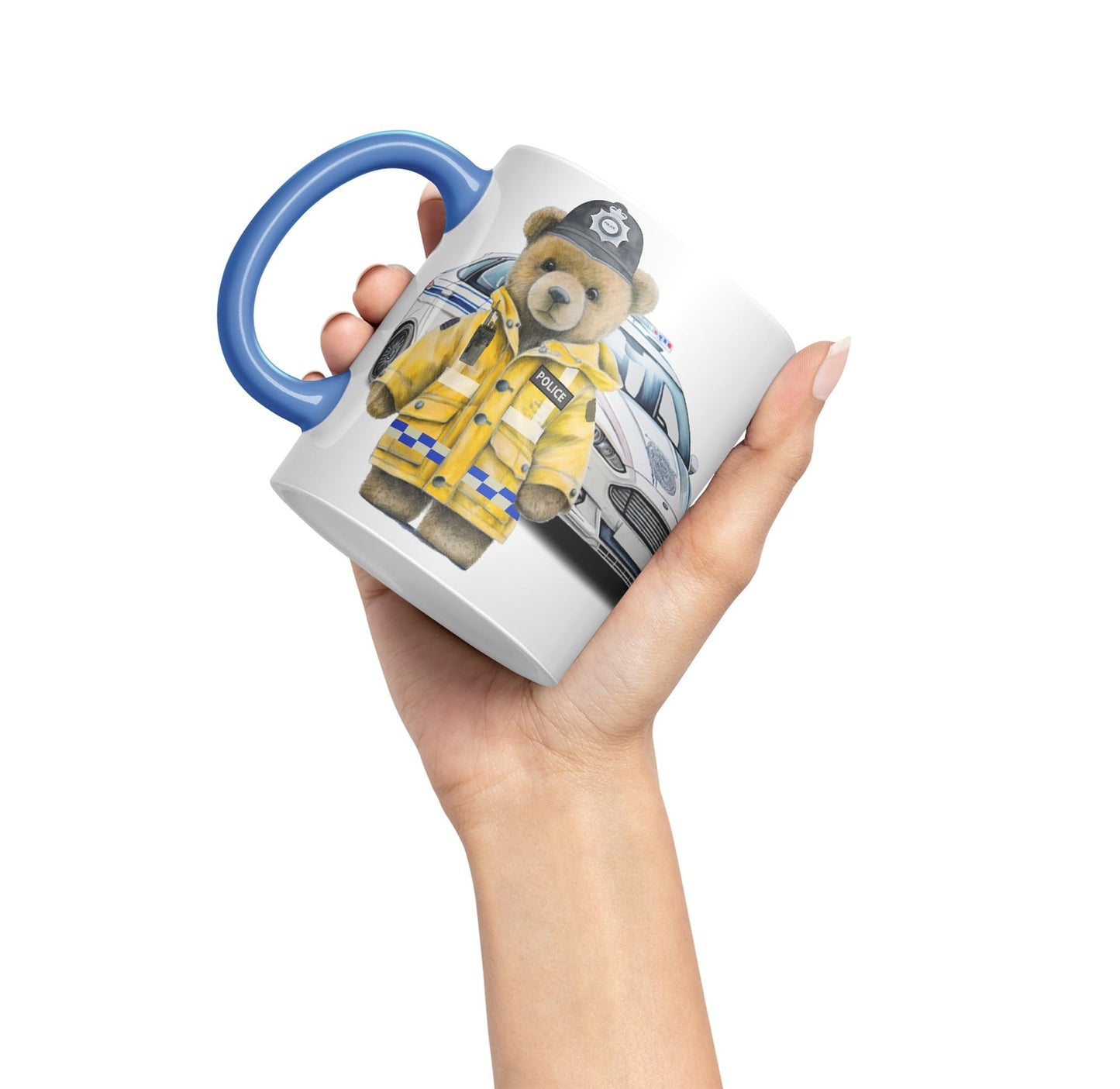 Vixar Teddy Bear Policeman Police Themed Ceramic Mug Coloured Mug Cup Gift Birthday Work Office Tea Coffee