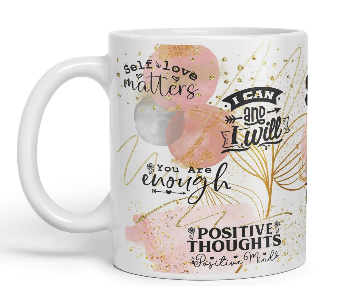 Vixar Self Love Matters – Positive Thoughts Coloured Mug Cup 11oz (Black)