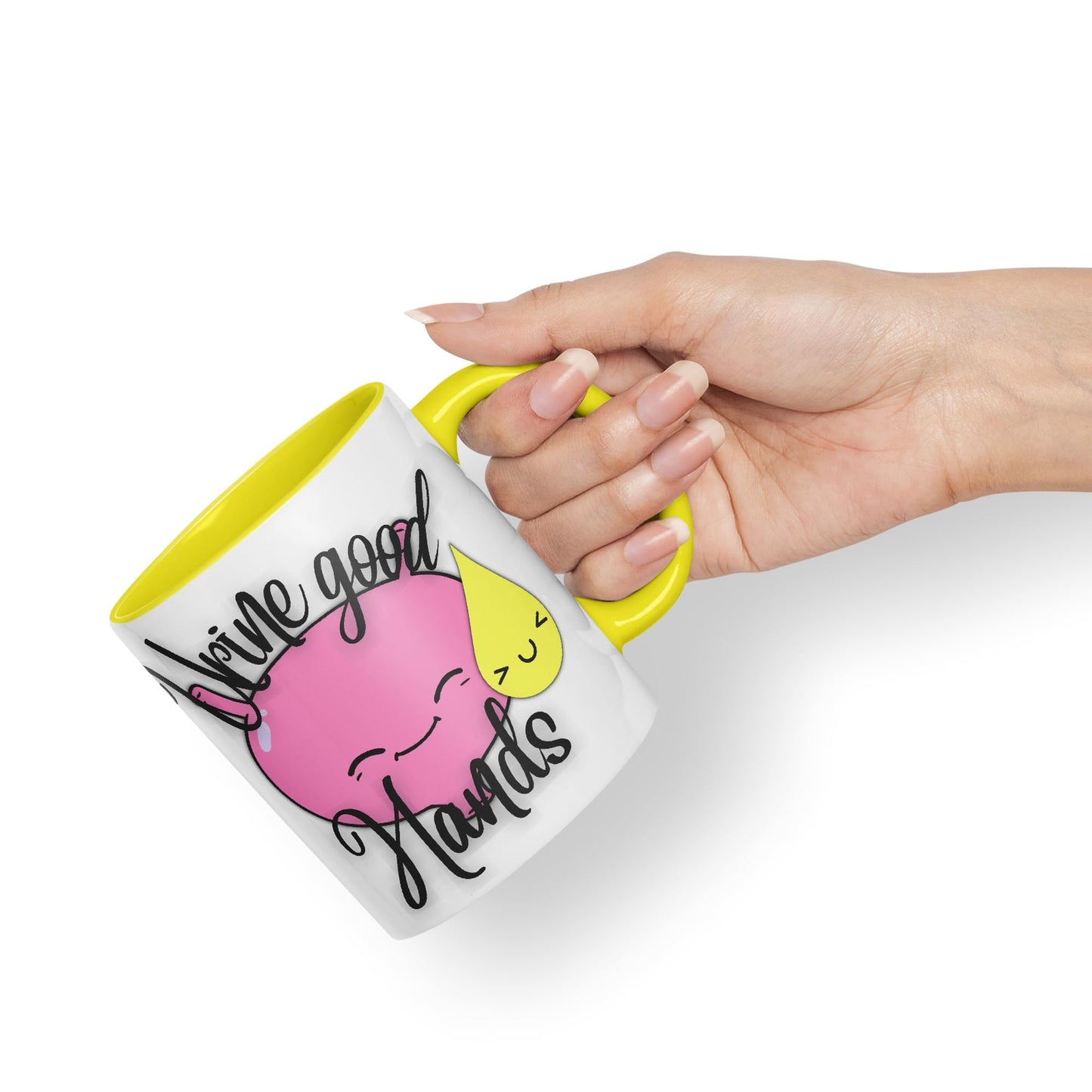 Vixar Anatomy Pun Humor Urine Good Hands Coloured Ceramic 330 ml Mug Cup Gift Birthday Work Office Tea Coffee