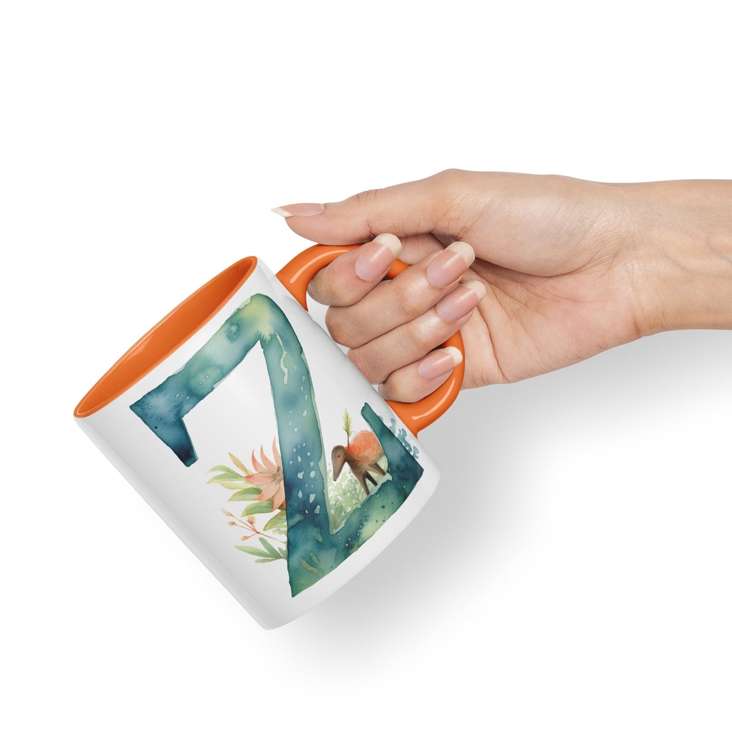 Letter Z mug, Animals Alphabet Letter Z Monogram animal for kids Ceramic Coloured Mug Cup for Tea Coffee Hot brew 330ml 11Oz Gift