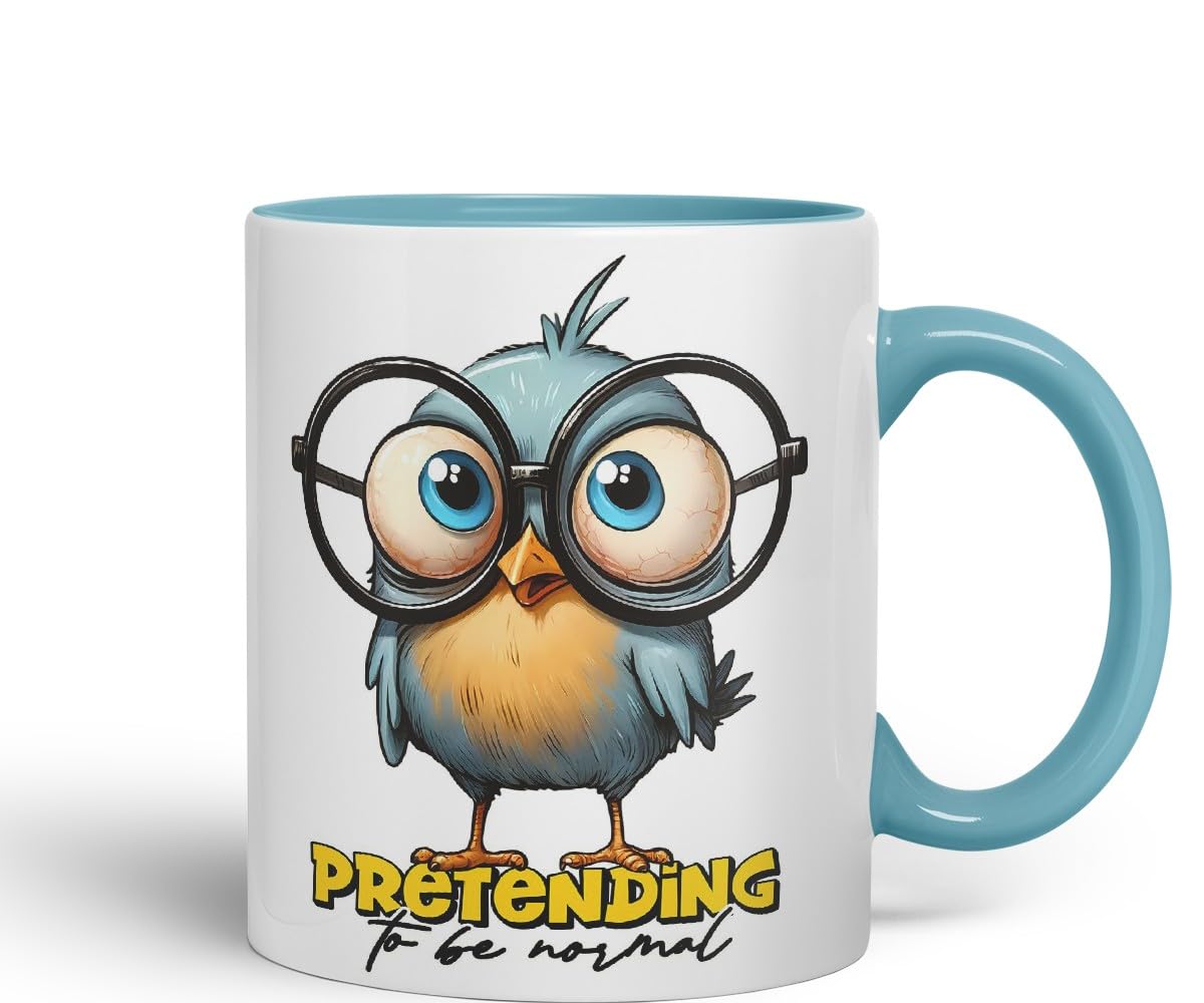 Vixar Pretending to Be Normal Coloured Ceramic Mug Cup 11oz Funny Sarcastic Gift (Black)