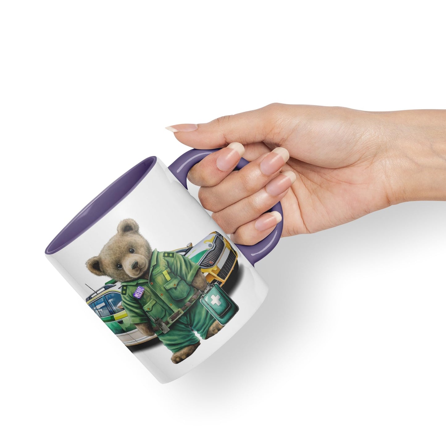 Vixar Teddy Bear Medic Themed Ceramic Mug Coloured Mug Cup Gift Birthday Work Office Tea Coffee