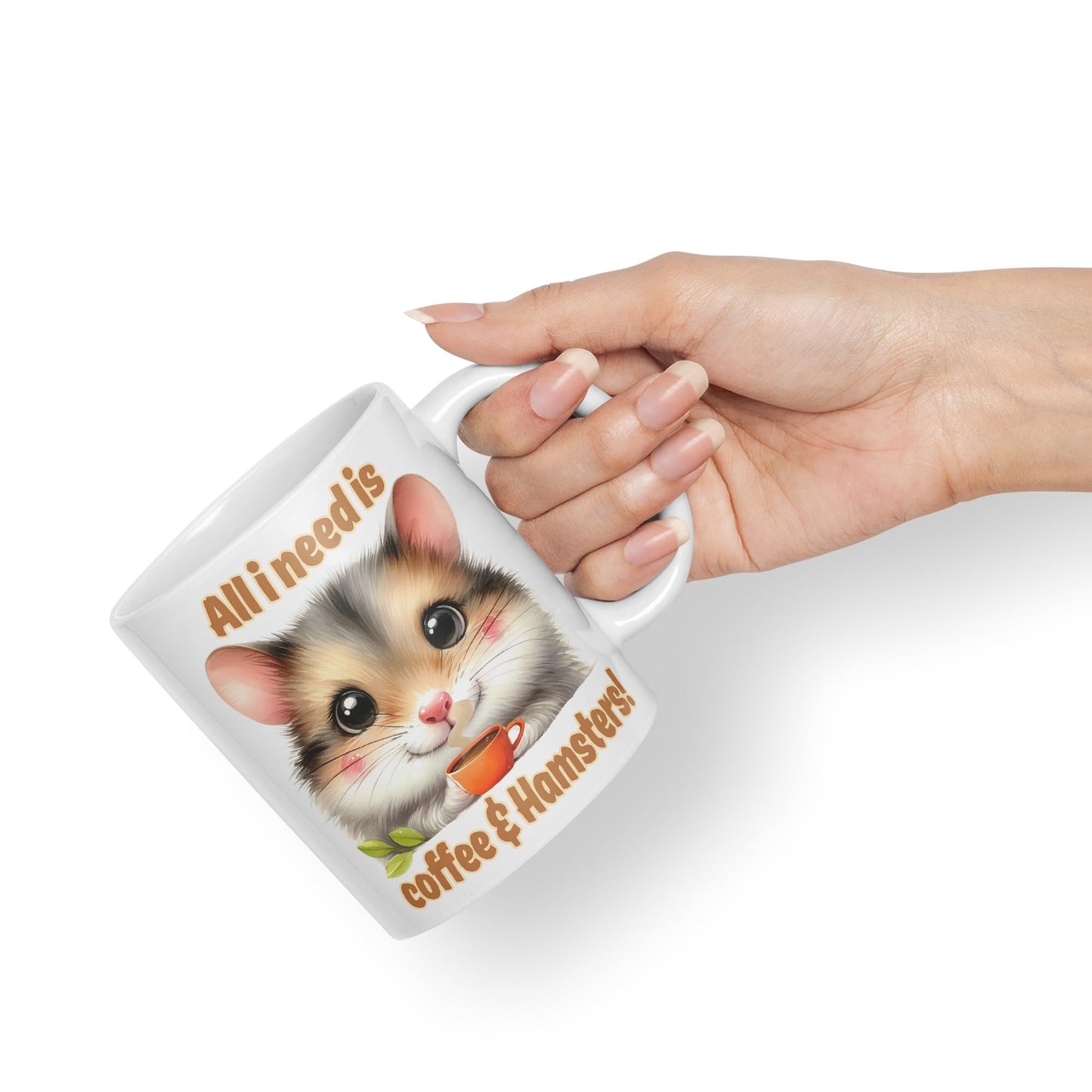 All I Needs is Coffee & Hamster Joke sarkasm Sarcastic Ceramic Coloured Mug Cup for Tea Coffee Hot Brew 330ml 11Oz Gift