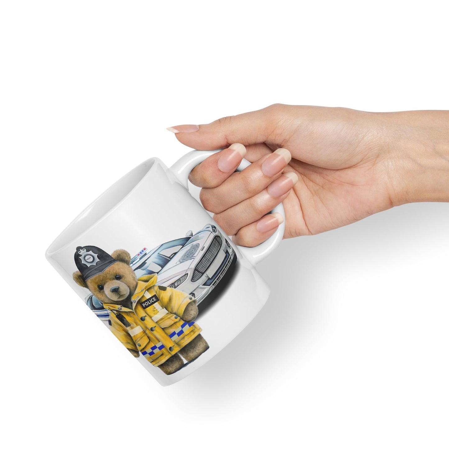 Vixar Teddy Bear Policeman Police Themed Ceramic Mug Coloured Mug Cup Gift Birthday Work Office Tea Coffee