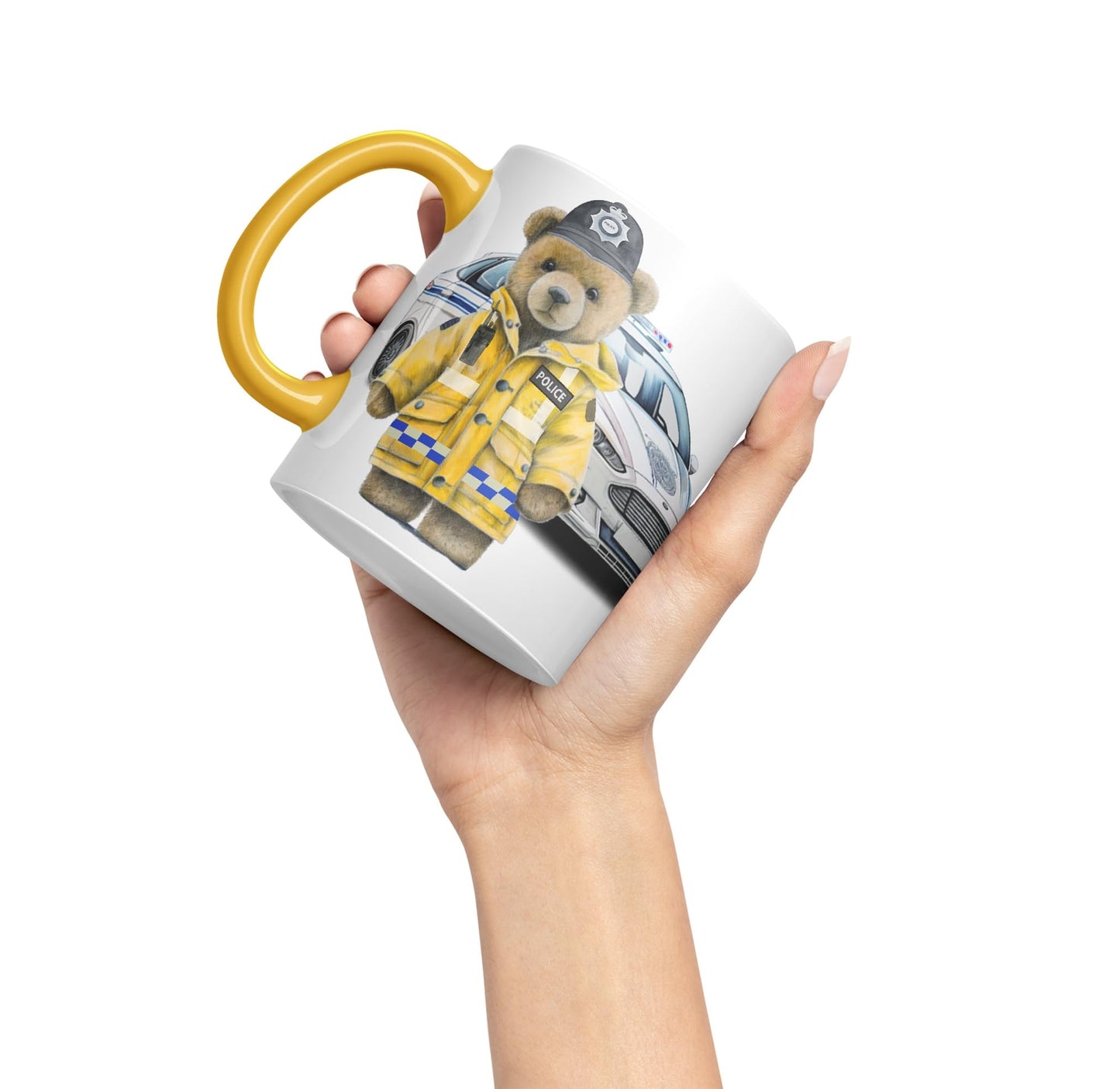 Vixar Teddy Bear Policeman Police Themed Ceramic Mug Coloured Mug Cup Gift Birthday Work Office Tea Coffee