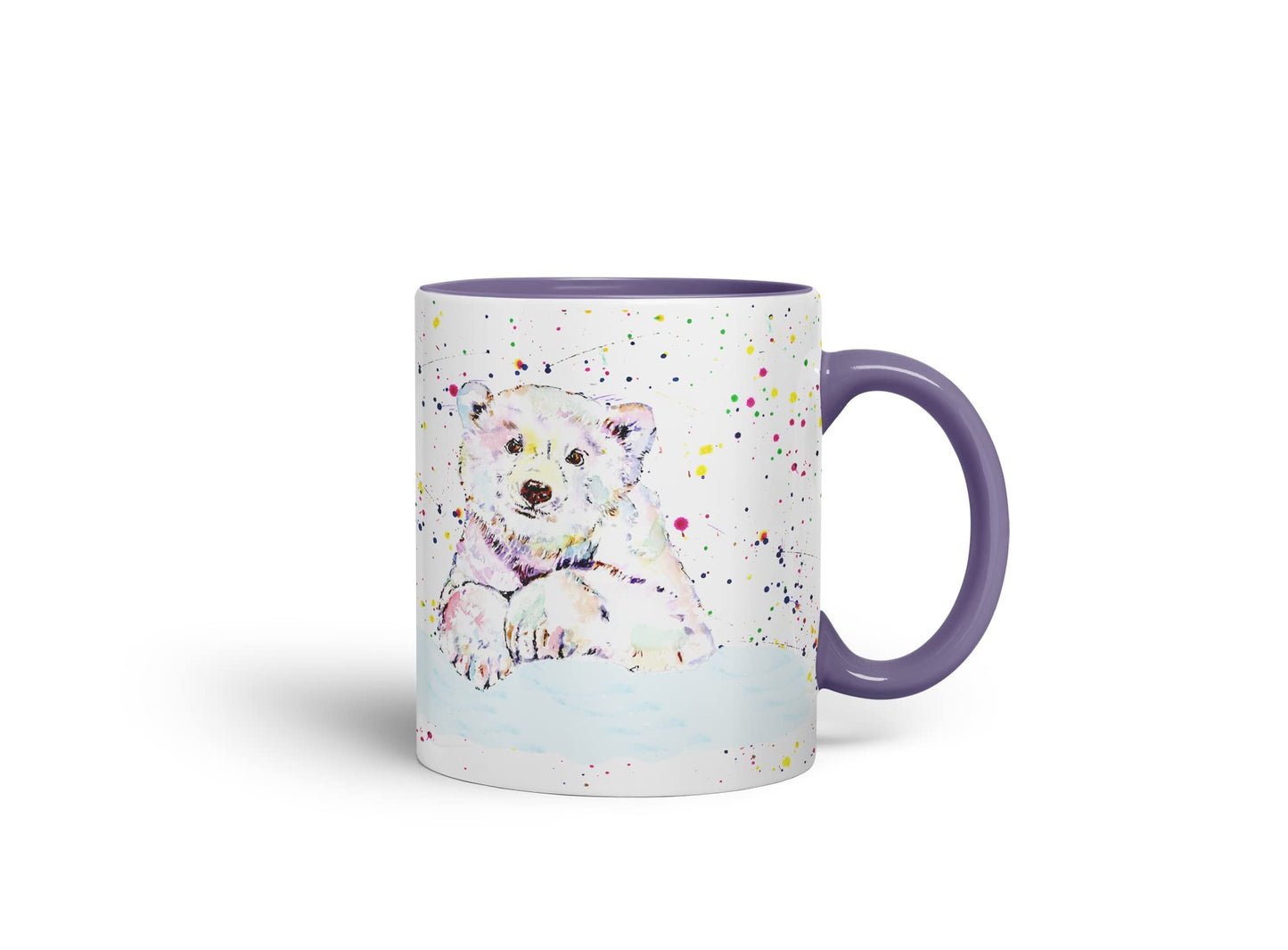 Vixar Polar Bear Animals Watercolour Art Coloured Mug Cup Gift Birthday Work Office Tea Coffee