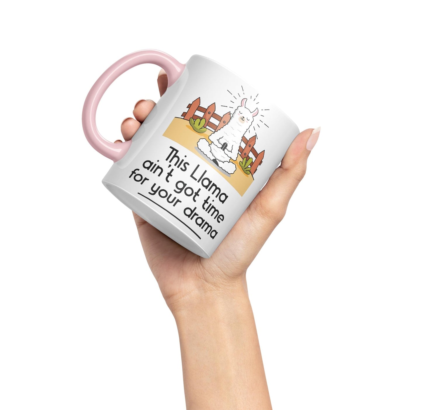 This Llama Ain't got time for Your Drama Sarcastic Joke Ceramic Coloured Mug Cup for Tea Coffee Hot Brew 330ml 11 Oz Gift