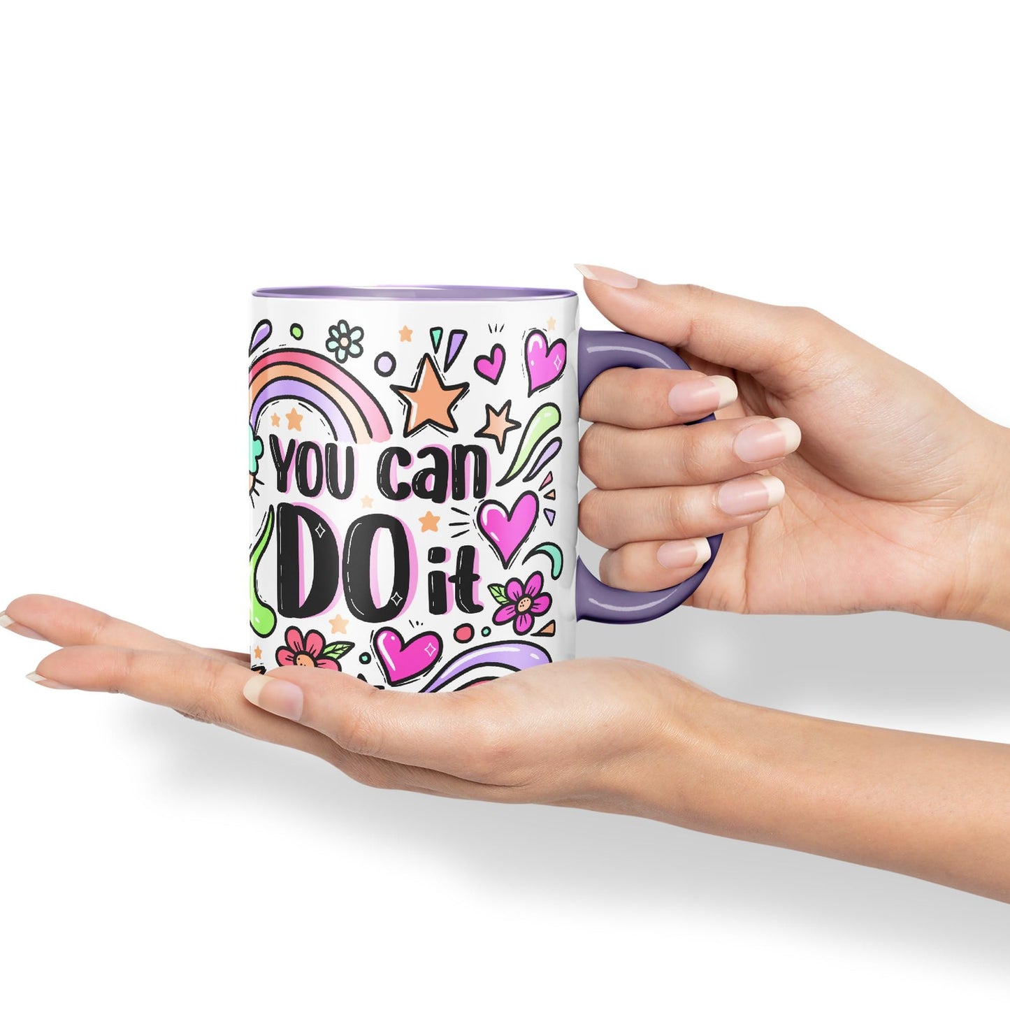 Vixar You Can Do It Motivation Gift Presents Coloured Ceramic Mug Cup Gift 330ml 11oz Work Office Tea Coffee