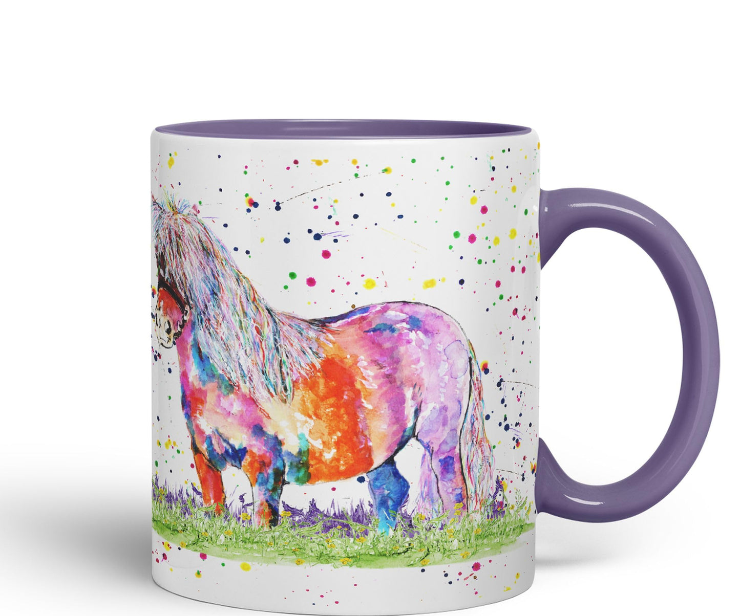 Vixar Shetland Pony Horse Pet Watercolour Art Coloured 330 ml Mug Cup Gift Birthday Work Office Tea Coffee