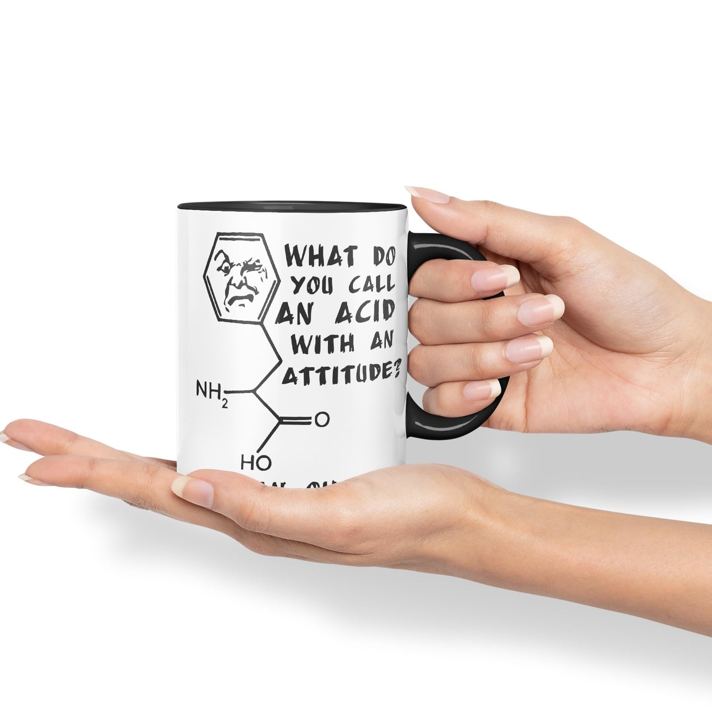 Vixar A Mean Oh Acid Pun Breaking Funny Science Ceramic Coloured Mug Cup - A Great Gift for Your Physics, Chemistry or Biology Teacher!