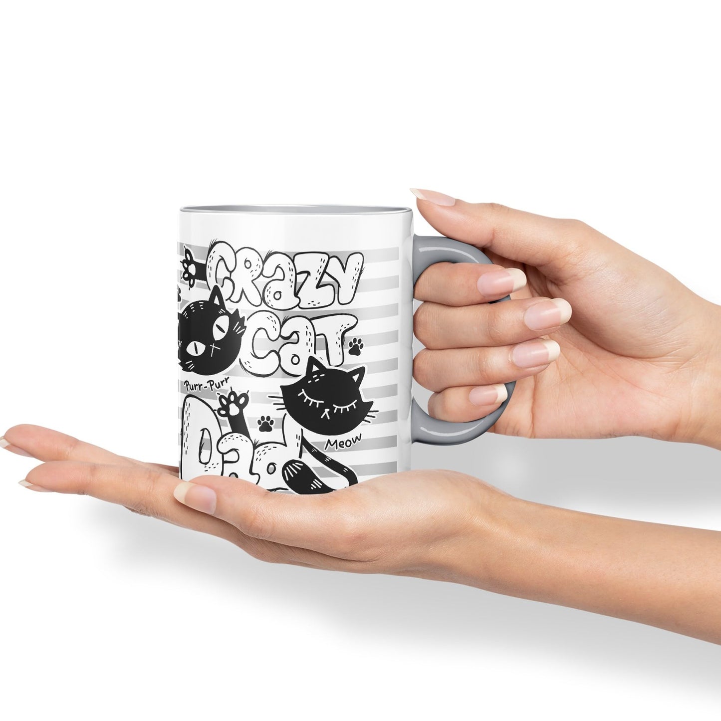 Vixar Crazy Cat Dad Ceramic Mug Coloured Mug Cup Gift Tea Coffee Father's Day Christmas