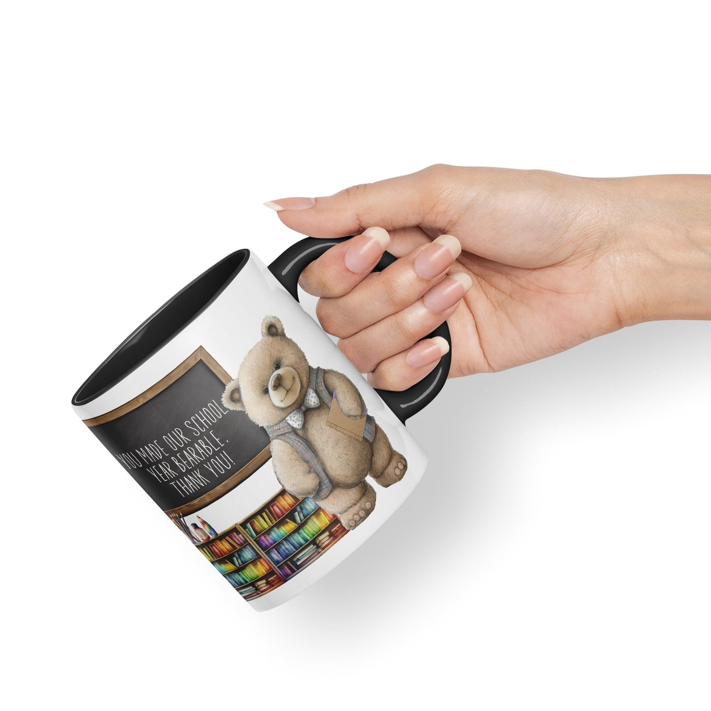 Vixar Teddy Bear Mr Teacher Gift Men Ceramic Mug Coloured Mug Cup Gift end of School Tea Coffee