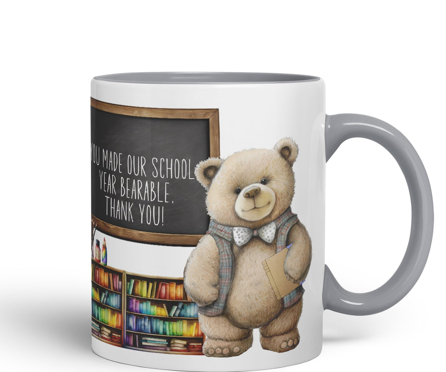 Vixar Teddy Bear Mr Teacher Gift Men Ceramic Mug Coloured Mug Cup Gift end of School Tea Coffee