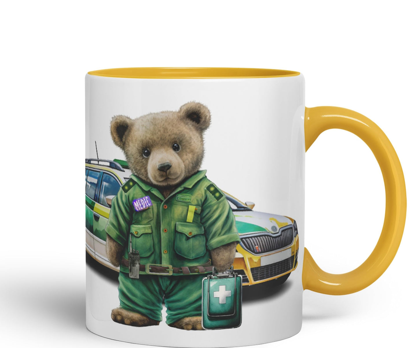 Vixar Teddy Bear Medic Themed Ceramic Mug Coloured Mug Cup Gift Birthday Work Office Tea Coffee
