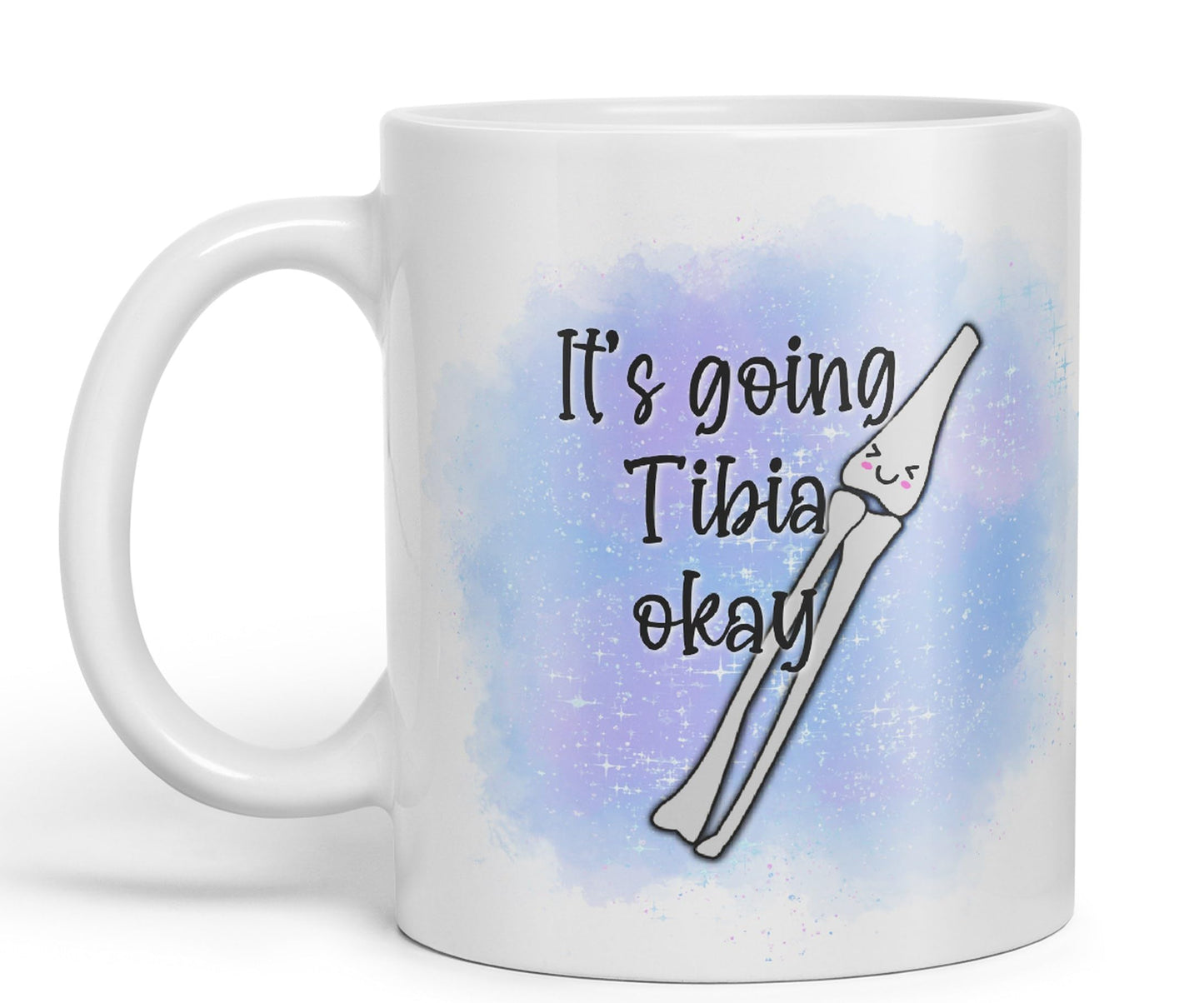 Vixar Anatomy Pun Humor It's Going Tibia ok Coloured Ceramic 330 ml Mug Cup Gift Birthday Work Office Tea Coffee