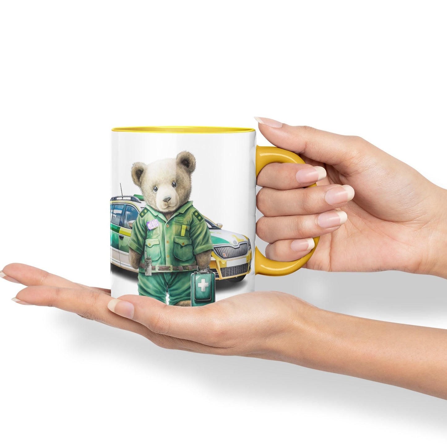 Vixar Teddy Bear Medic Themed Ceramic Mug Coloured Mug Cup Gift Birthday Work Office Tea Coffee