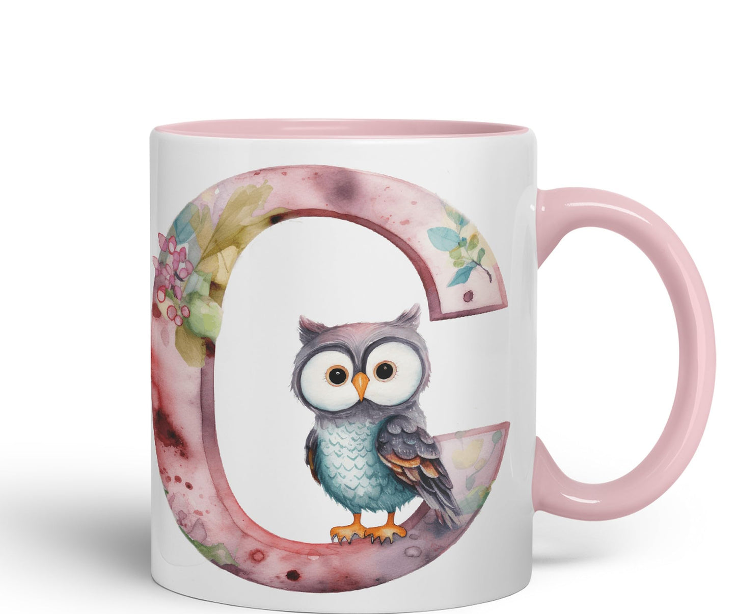 Letter C mug, Animals Alphabet Letter C Monogram animal for kids Ceramic Coloured Mug Cup for Tea Coffee Hot brew 330ml 11Oz Gift