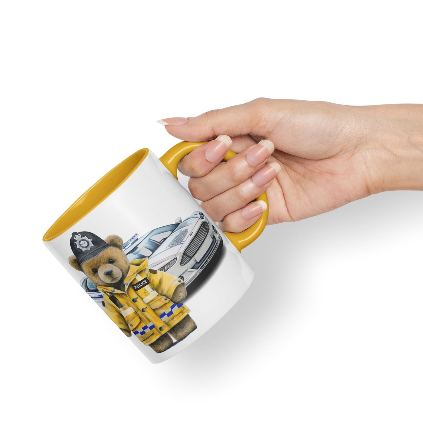 Vixar Teddy Bear Policeman Police Themed Ceramic Mug Coloured Mug Cup Gift Birthday Work Office Tea Coffee