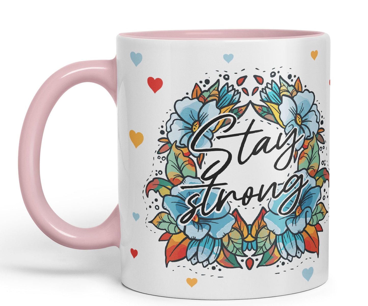 Vixar Stay Strong Motivation Gift Presents Coloured Ceramic Mug Cup Gift 330ml 11oz Work Office Tea Coffee