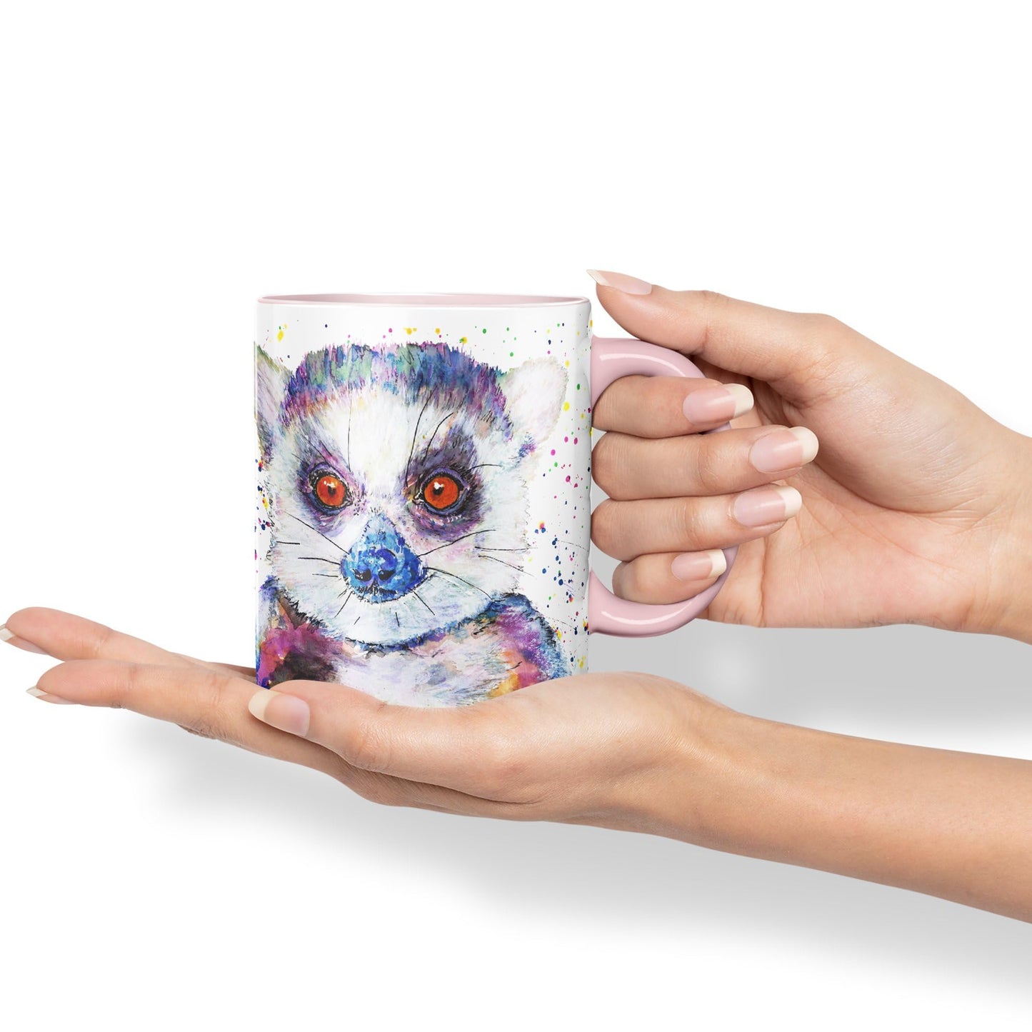 Vixar Lemur Watercolour Art Coloured 330 ml Mug Cup Gift Birthday Work Office Tea Coffee