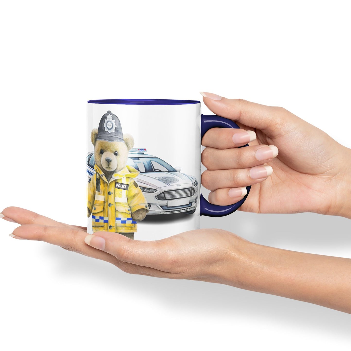 Vixar Teddy Bear Policeman Police Themed Ceramic Mug Coloured Mug Cup Gift Birthday Work Office Tea Coffee