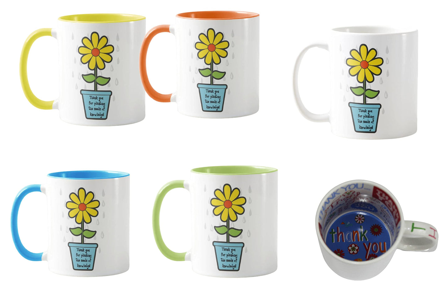 Teacher Mug, Thank You for Planting The Seeds of Knowledge Teacher Gift from Kids, School Gift, end of Year, Blue Design