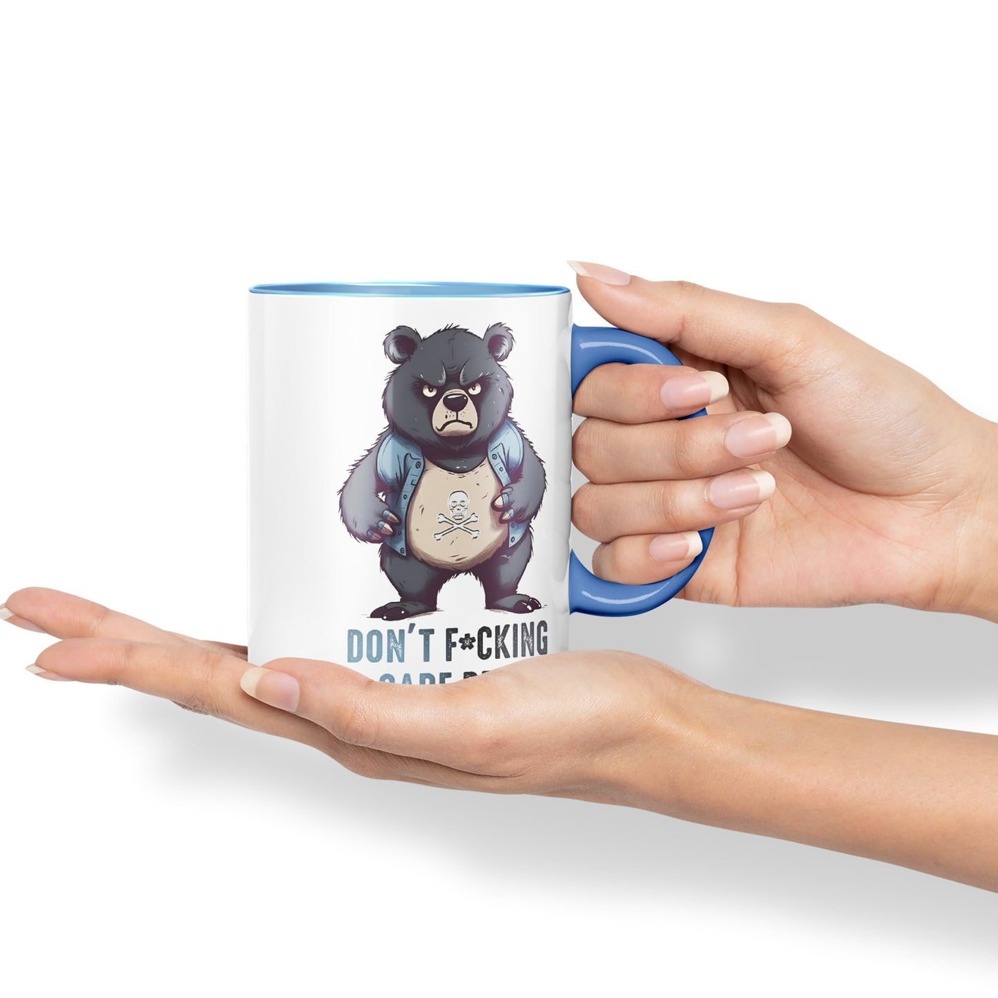 Vixar Don't F**g Care Bear Sarcastic Joke Ceramic Coloured Mug Cup for Tea Coffee Hot Brew 330ml 11Oz