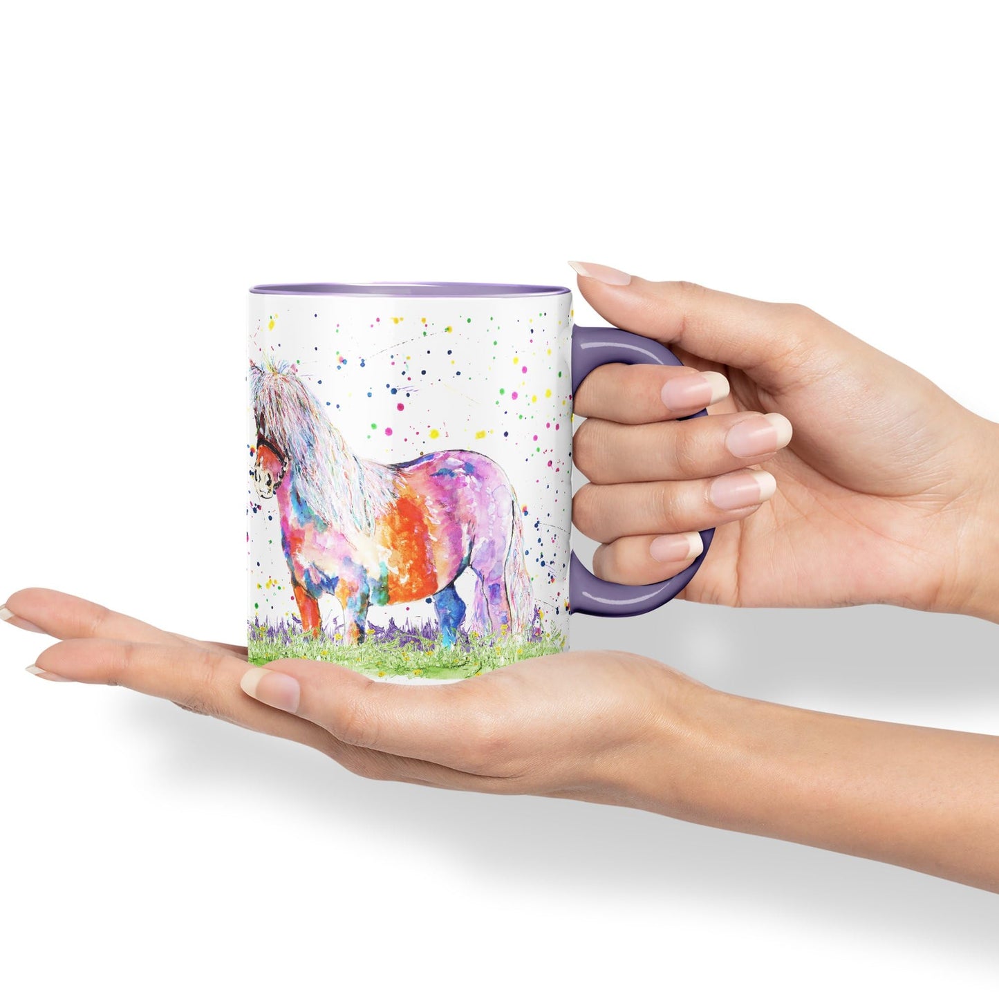 Vixar Shetland Pony Horse Pet Watercolour Art Coloured 330 ml Mug Cup Gift Birthday Work Office Tea Coffee