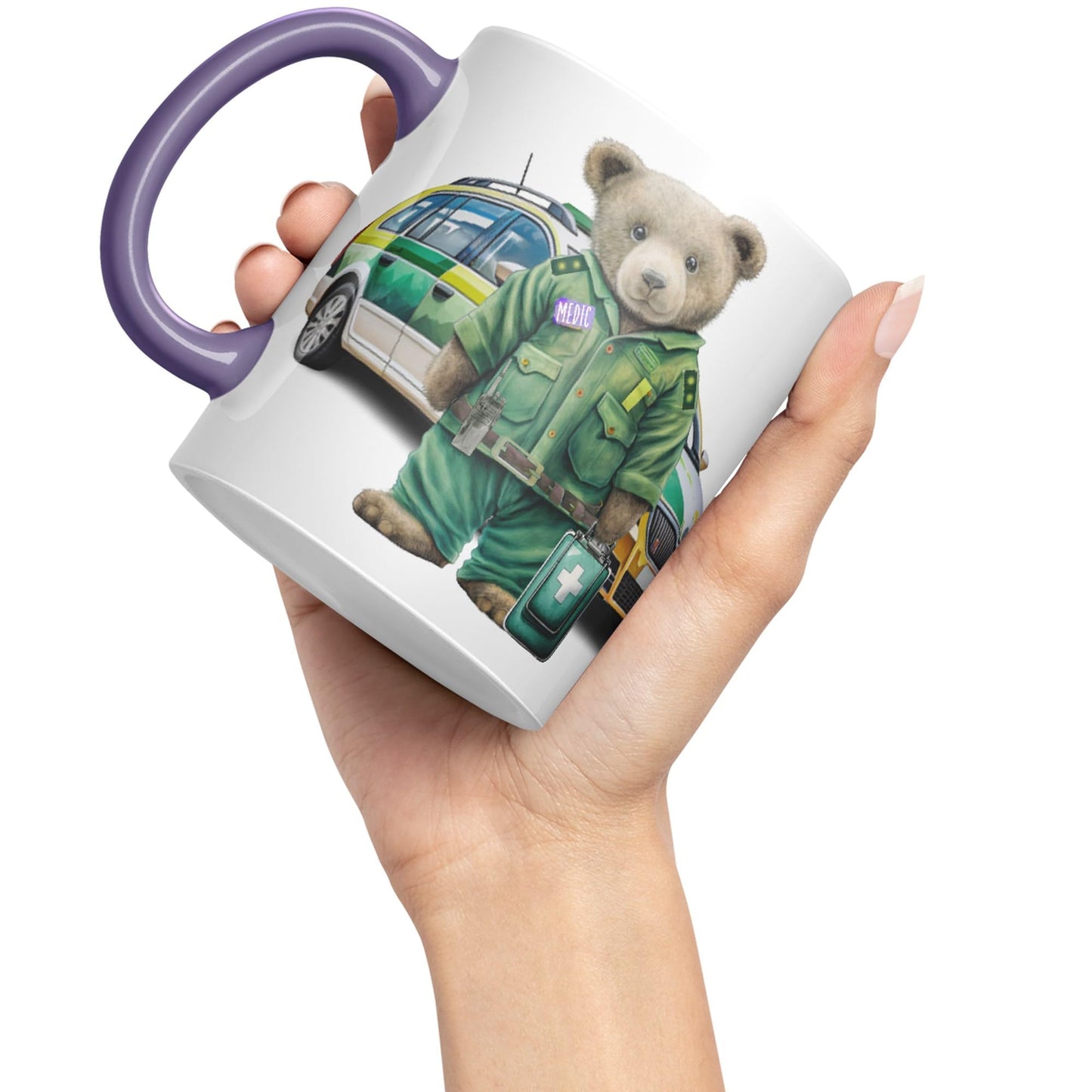Vixar Teddy Bear Medic Themed Ceramic Mug Coloured Mug Cup Gift Birthday Work Office Tea Coffee