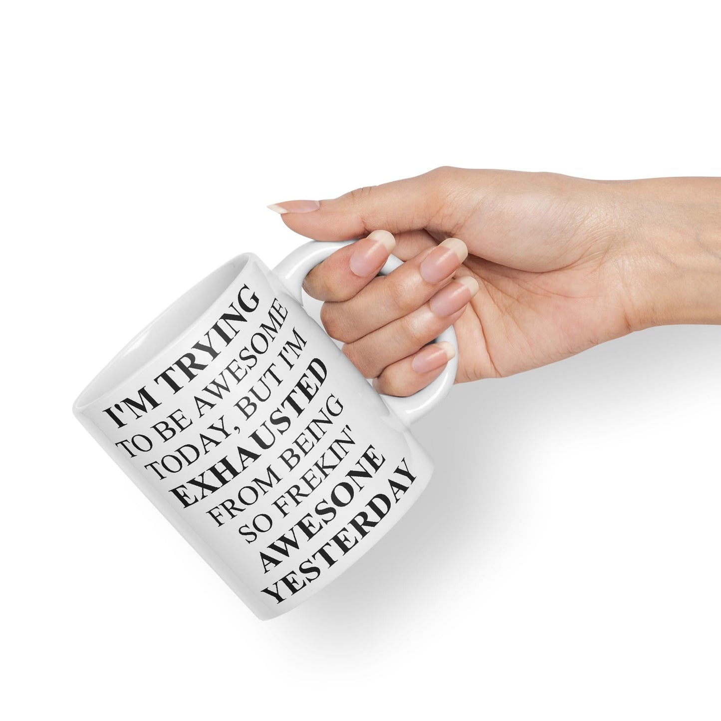 Vixar I'm Trying to be Awsome... Coloured Ceramic Mug Cup Gift 330ml 11oz Work Office Tea Coffee Valentines