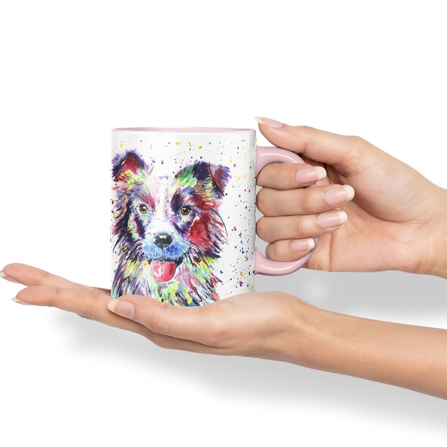 Vixar Border Collie Dog Pet Animals Watercolour Art Coloured 330 ml Mug Cup Gift Birthday Work Office Tea Coffee