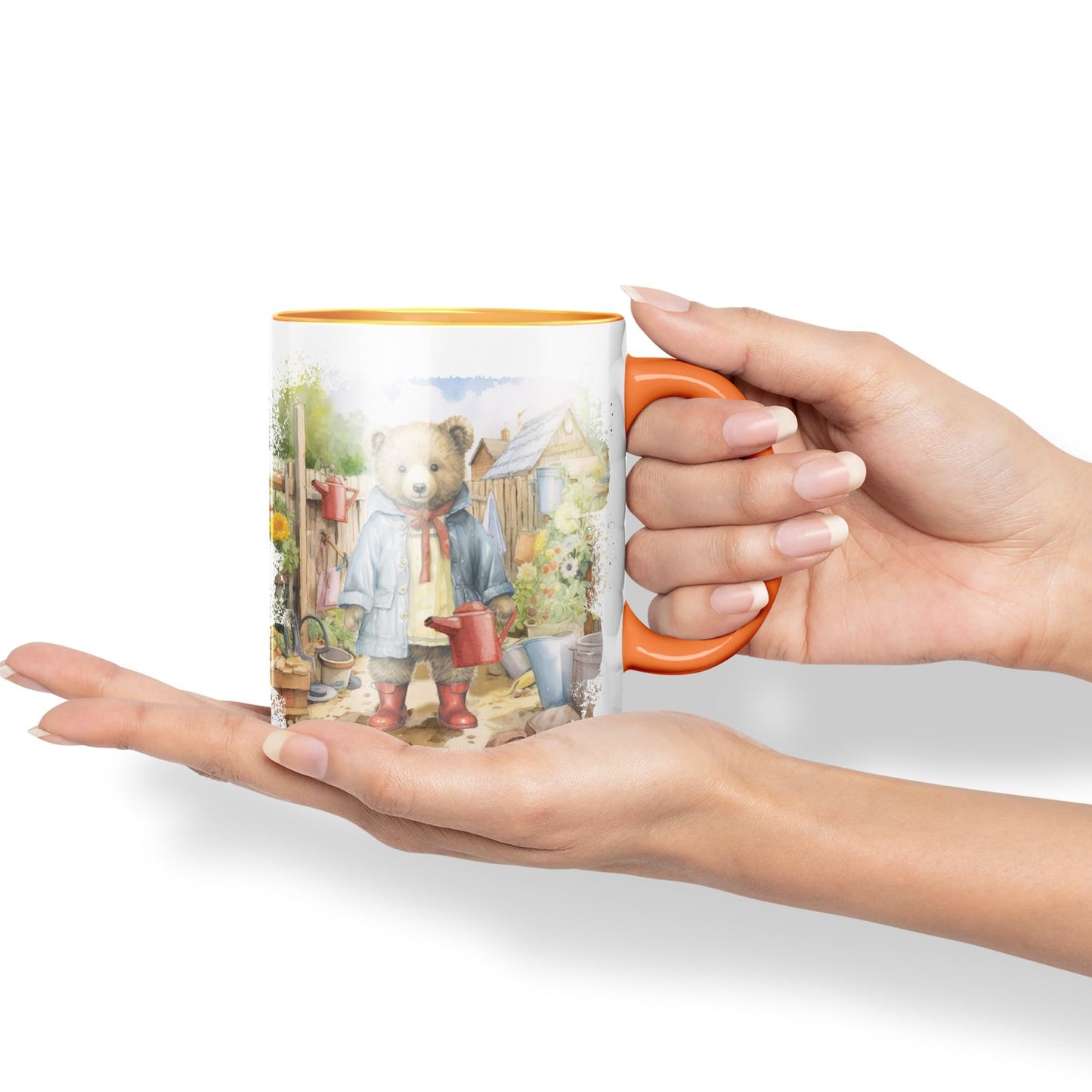 Vixar Teddy Bear Gardener Women Garden Ceramic Mug Coloured Mug Cup Gift Birthday Work Office Tea Coffee