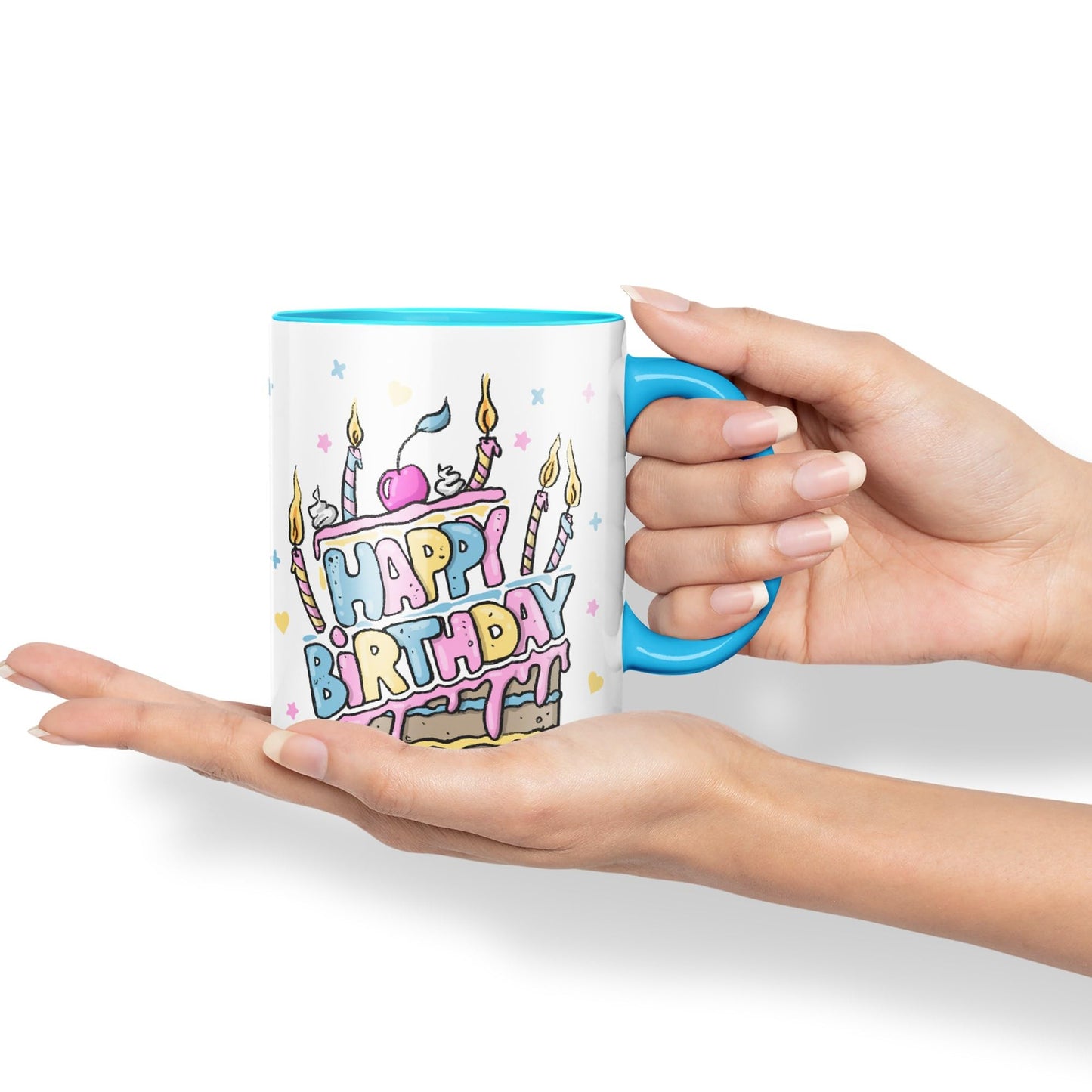 Vixar Happy Birthday Mug Cake Ceramic Coloured Mug Cup Gift Tea Coffee Christmas Office Home