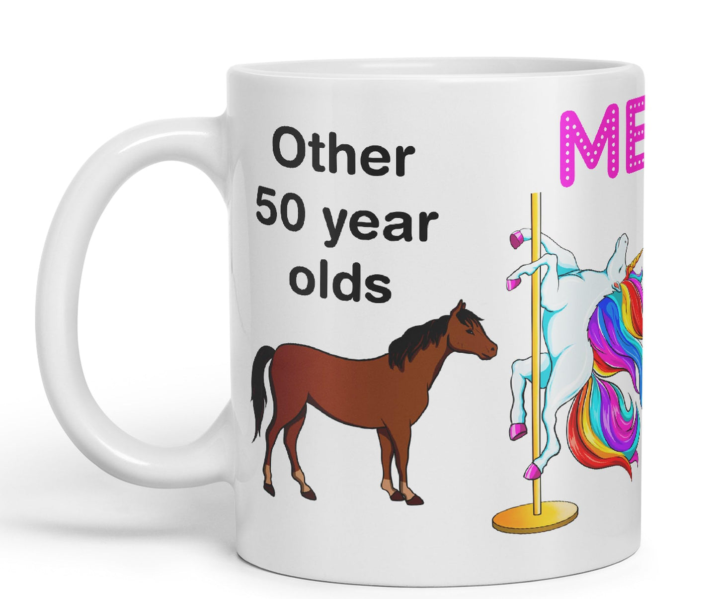 Vixar Pole Dance Unicorn 50th Birthday Other 50 Year Older Coloured 330 ml Mug Cup Gift Work Office Tea Coffee
