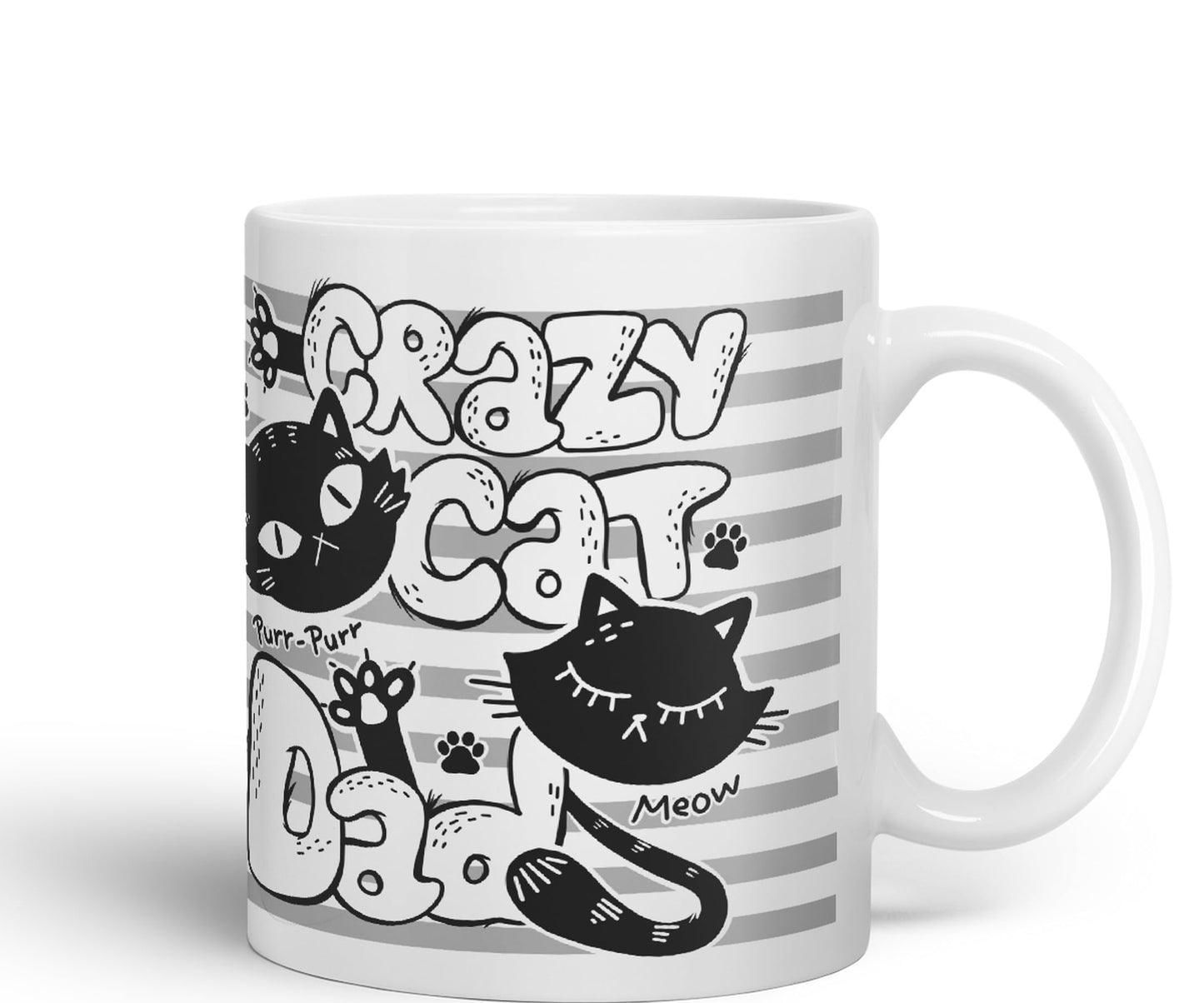 Vixar Crazy Cat Dad Ceramic Mug Coloured Mug Cup Gift Tea Coffee Father's Day Christmas
