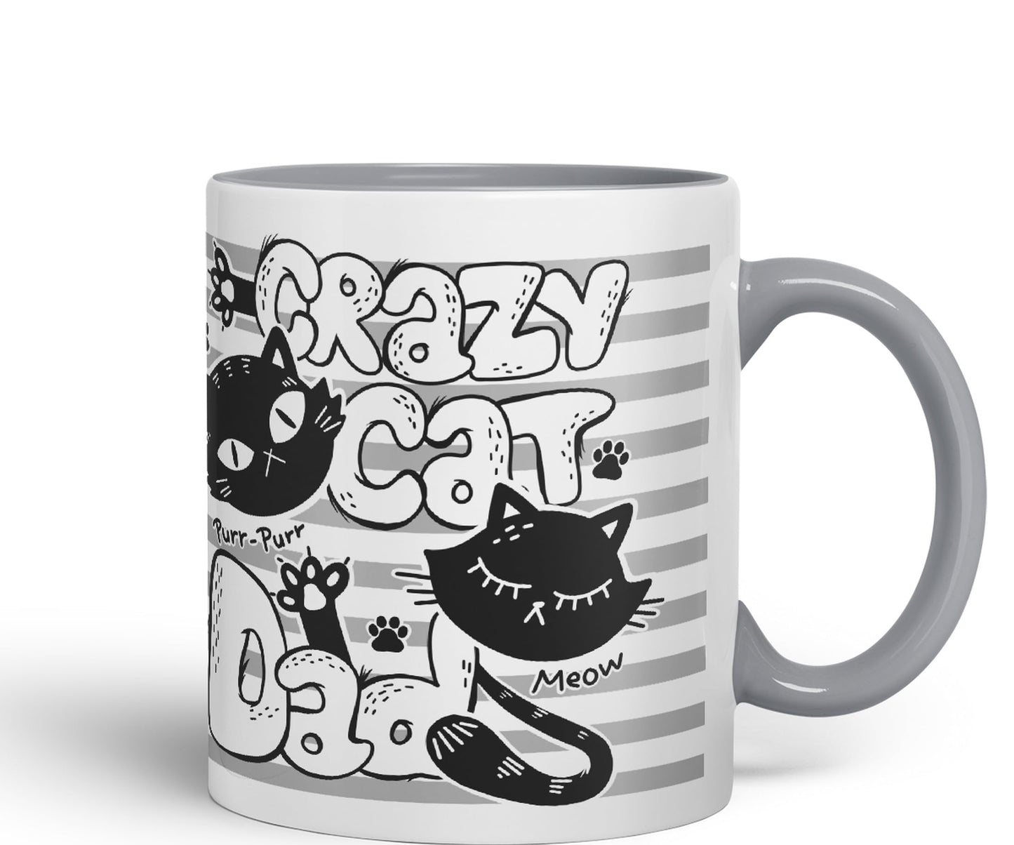 Vixar Crazy Cat Dad Ceramic Mug Coloured Mug Cup Gift Tea Coffee Father's Day Christmas