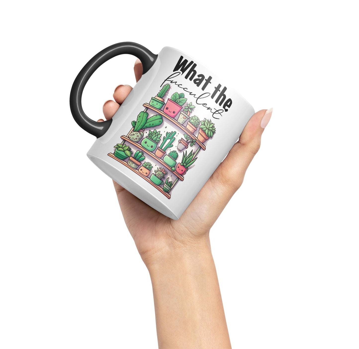 What The fucculent, Succulent Plant Joke Sarcastic Ceramic Coloured Mug Cup for Tea Coffee Hot Brew 330ml 11Oz Gift