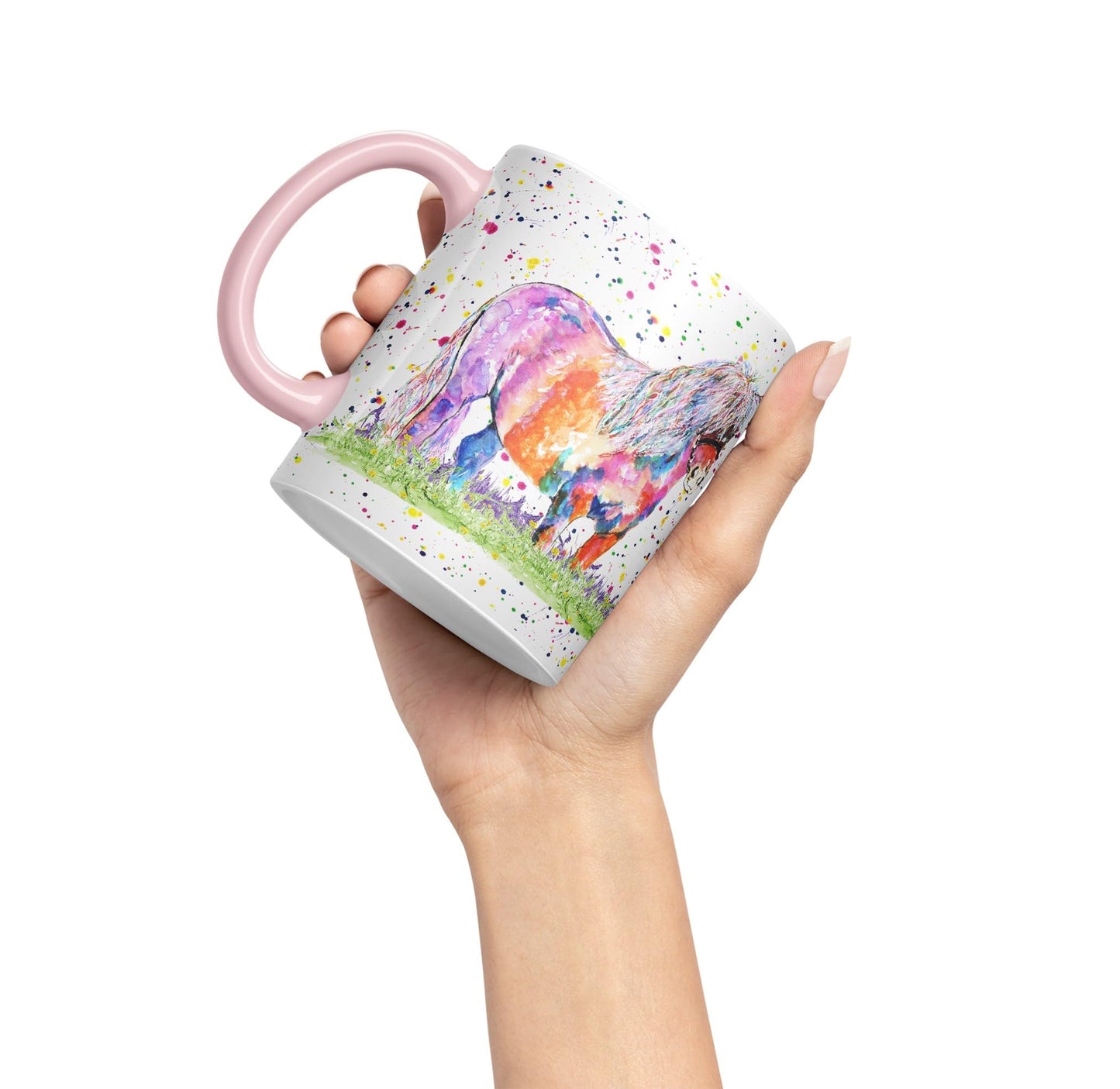 Vixar Shetland Pony Horse Pet Watercolour Art Coloured 330 ml Mug Cup Gift Birthday Work Office Tea Coffee