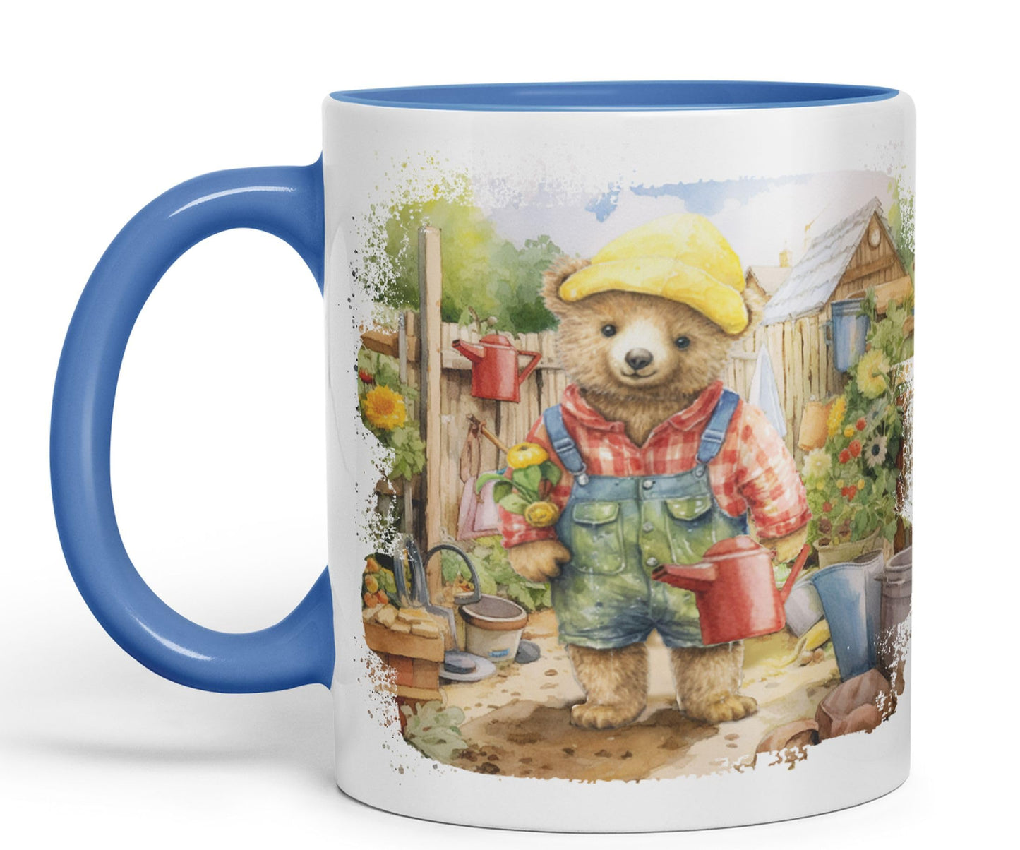 Vixar Teddy Bear Gardener Men Garden Ceramic Mug Coloured Mug Cup Gift Birthday Work Office Tea Coffee