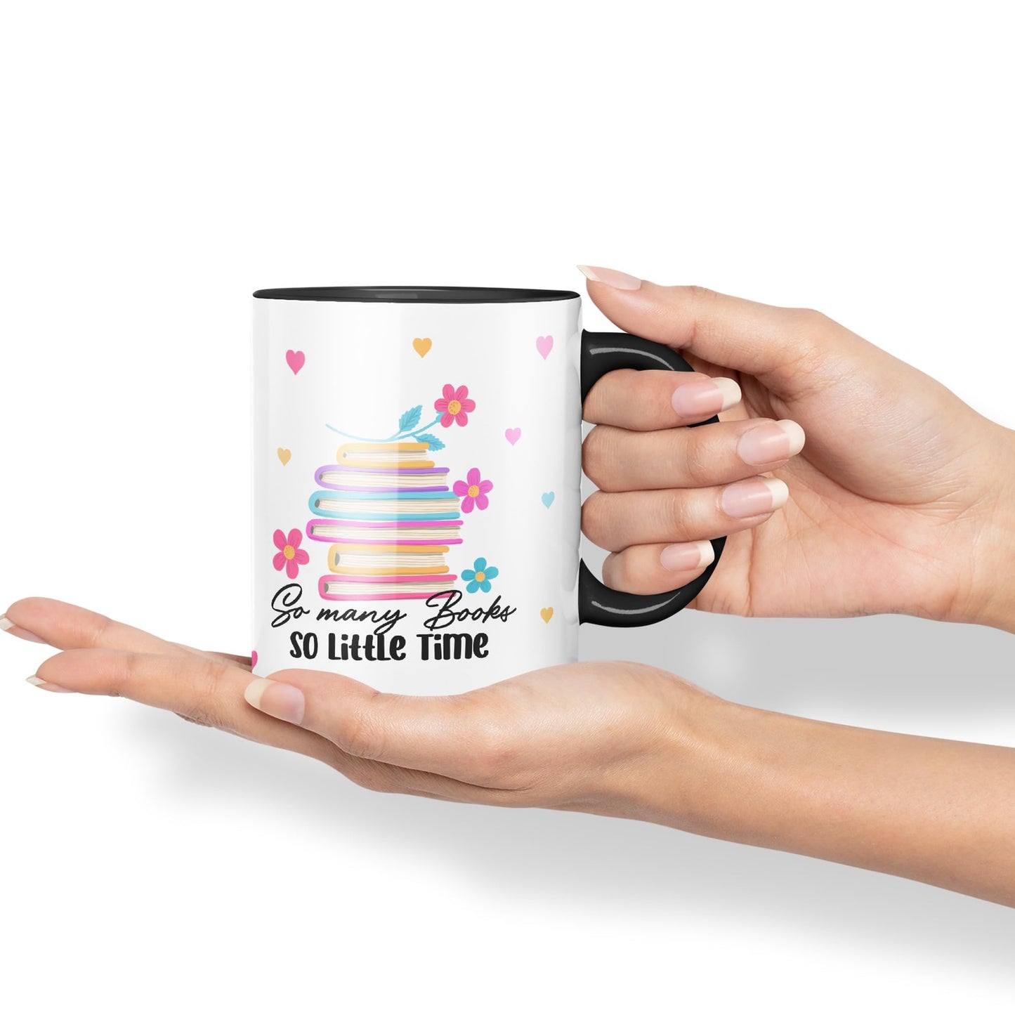 Vixar So Many Books so Little time Book Reader Gift Presents Coloured Ceramic Mug Cup Gift 330ml 11oz Work Office Tea Coffee