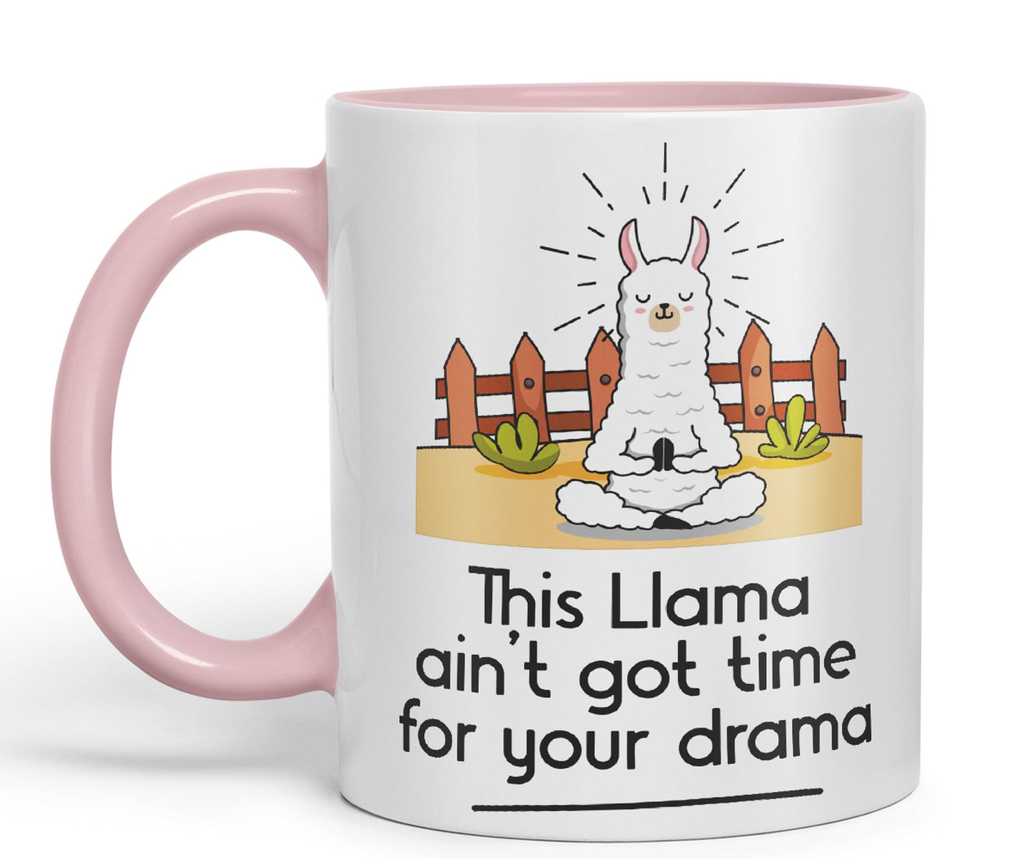 This Llama Ain't got time for Your Drama Sarcastic Joke Ceramic Coloured Mug Cup for Tea Coffee Hot Brew 330ml 11 Oz Gift