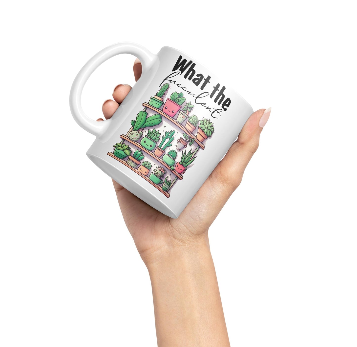What The fucculent, Succulent Plant Joke Sarcastic Ceramic Coloured Mug Cup for Tea Coffee Hot Brew 330ml 11Oz Gift