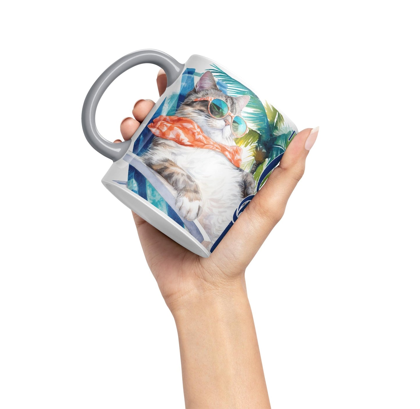 Vixar Cat Lover I Work Hard so My cat can Have a Better Life Coloured Ceramic Mug Cup Gift 330ml 11oz Work Office Tea Coffee