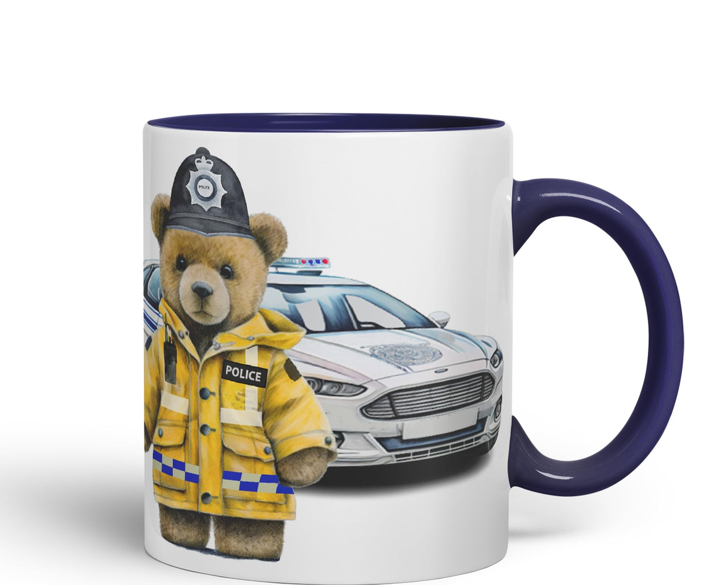 Vixar Teddy Bear Policeman Police Themed Ceramic Mug Coloured Mug Cup Gift Birthday Work Office Tea Coffee