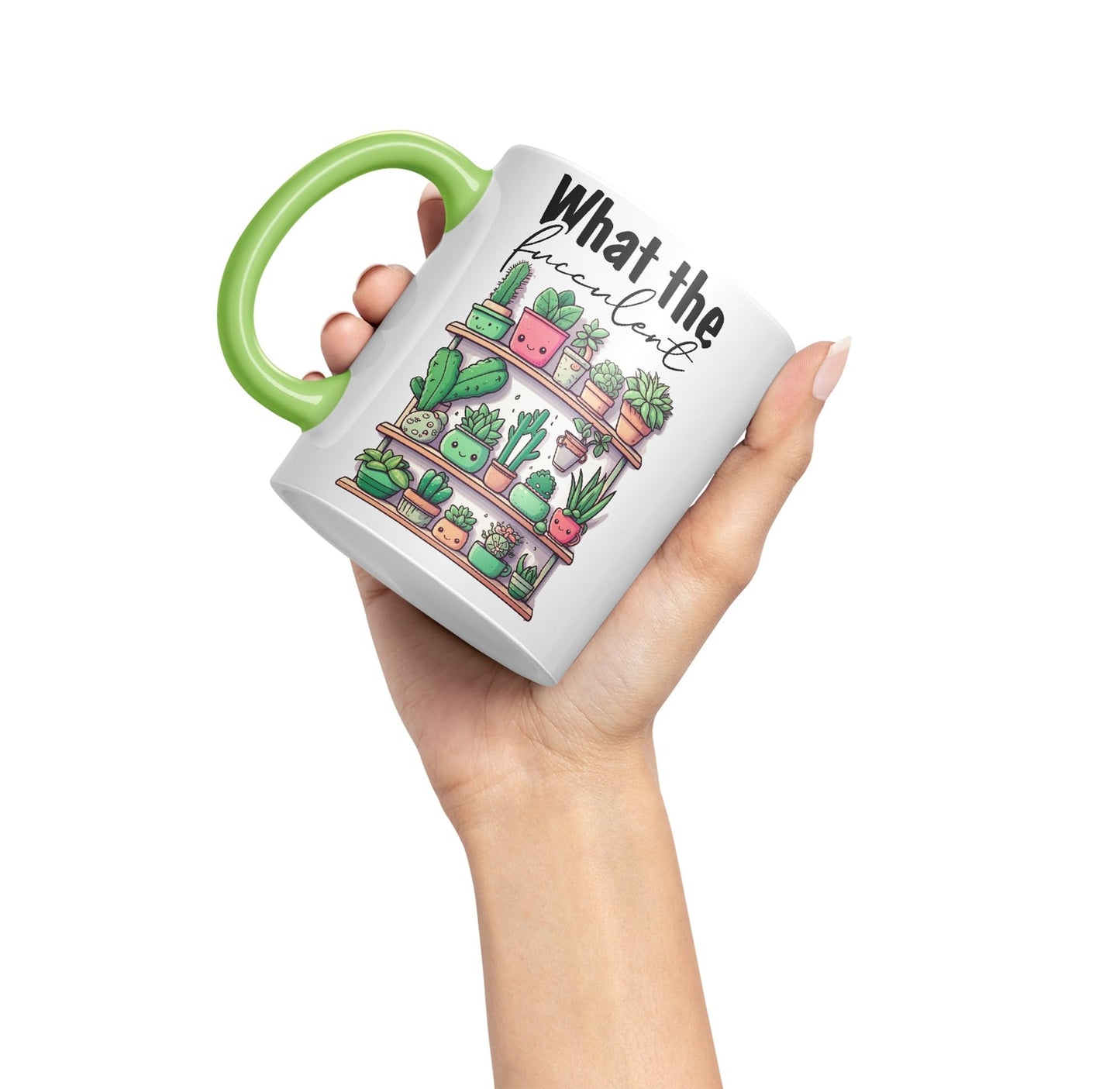 What The fucculent, Succulent Plant Joke Sarcastic Ceramic Coloured Mug Cup for Tea Coffee Hot Brew 330ml 11Oz Gift