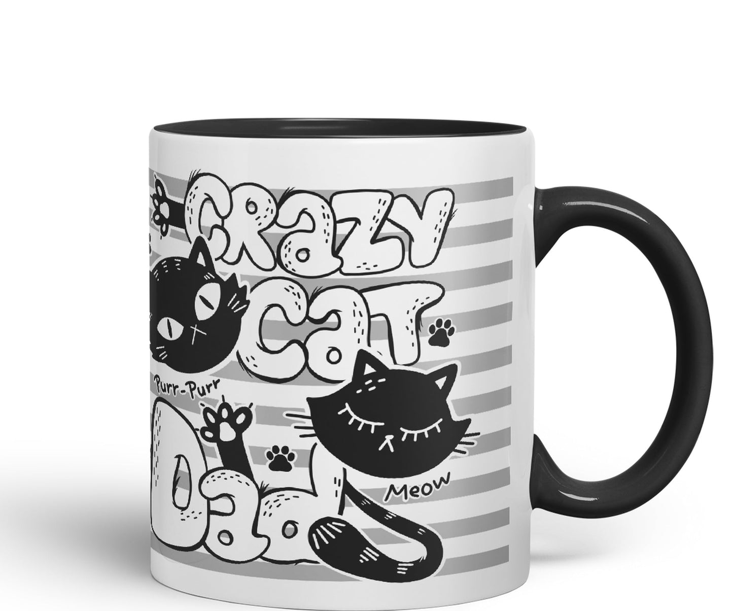 Vixar Crazy Cat Dad Ceramic Mug Coloured Mug Cup Gift Tea Coffee Father's Day Christmas