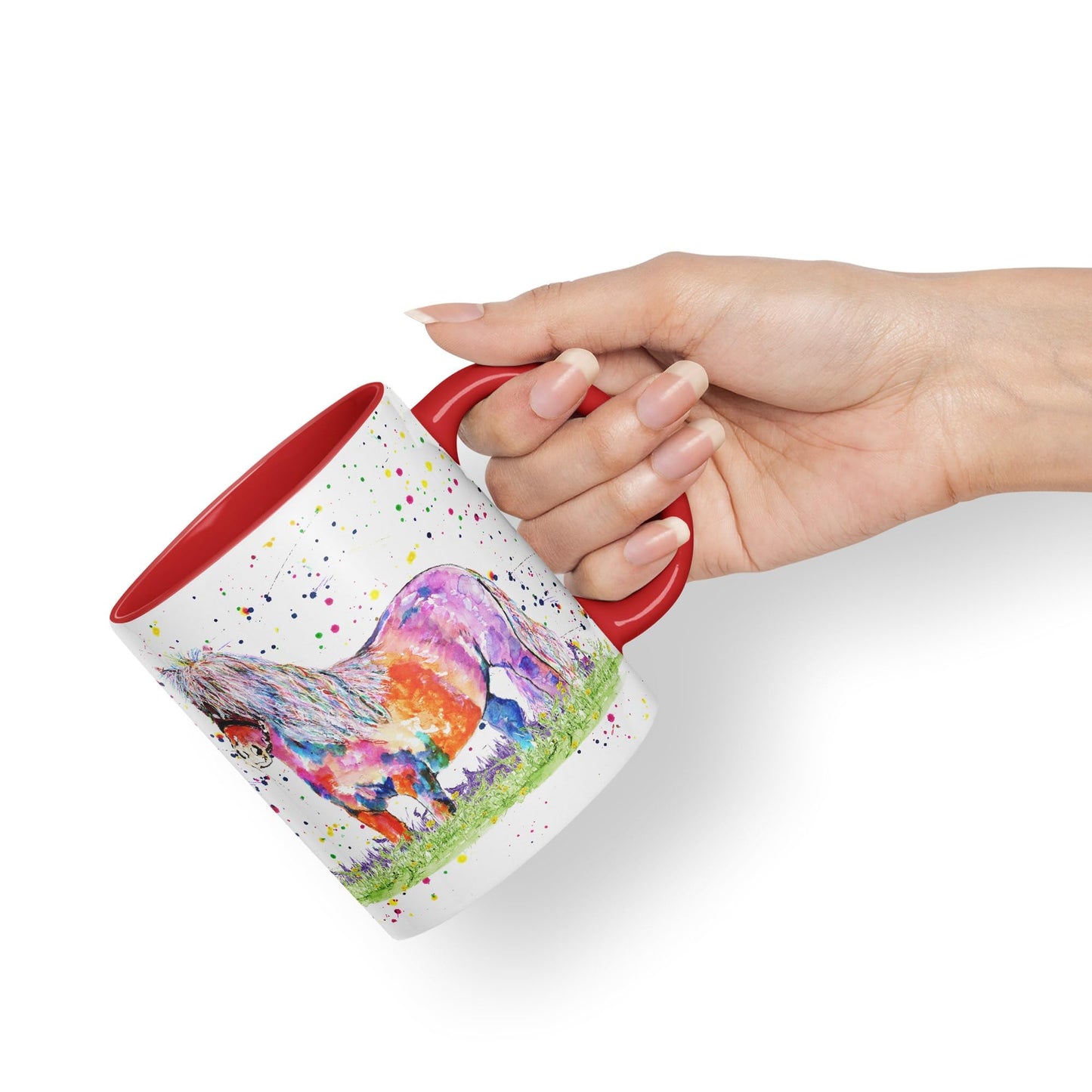 Vixar Shetland Pony Horse Pet Watercolour Art Coloured 330 ml Mug Cup Gift Birthday Work Office Tea Coffee