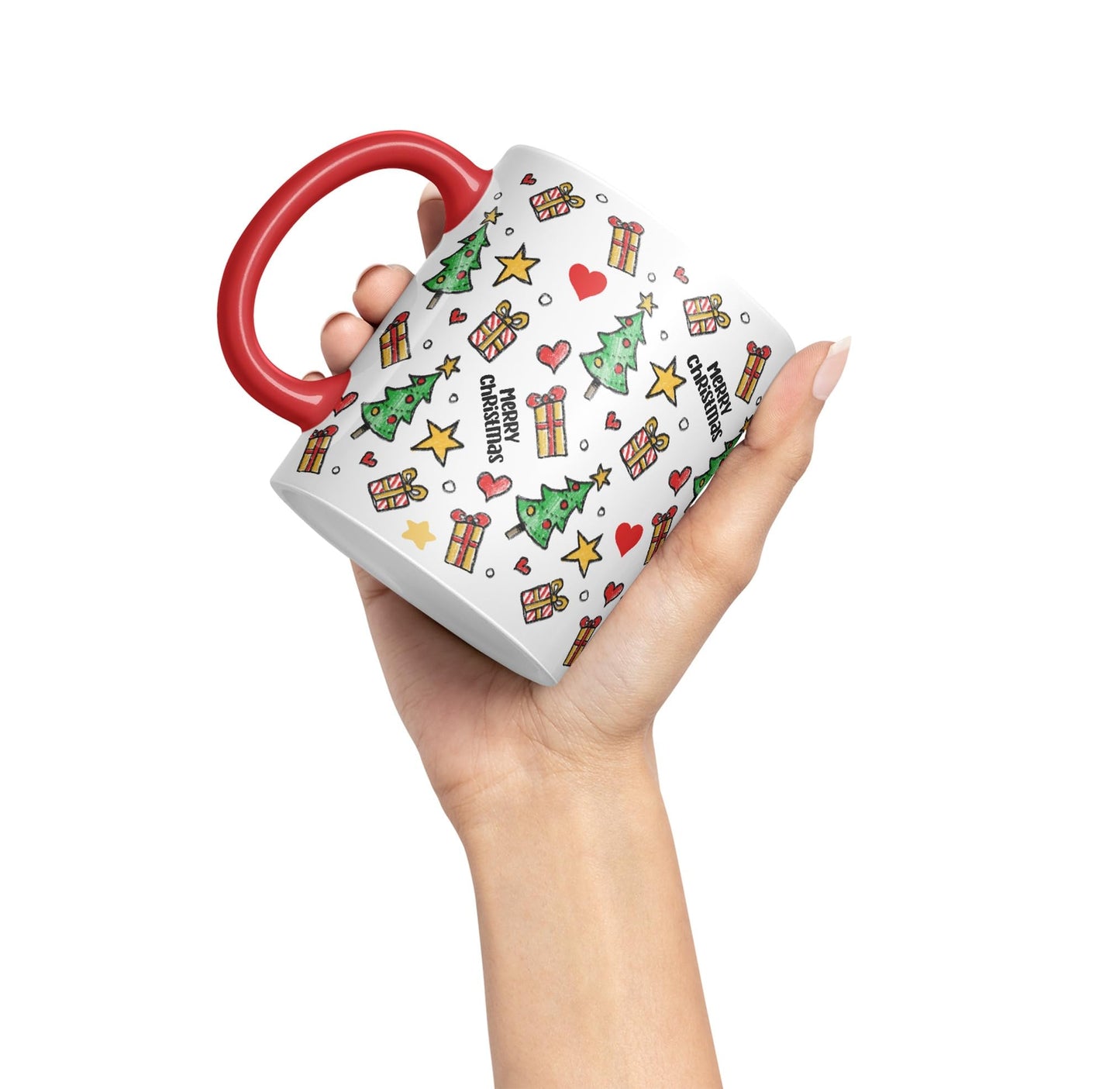 Vixar Christmas, Xmas Designs Tree Presents Coloured Ceramic Mug Cup Gift 330ml 11oz Work Office Tea Coffee Gift