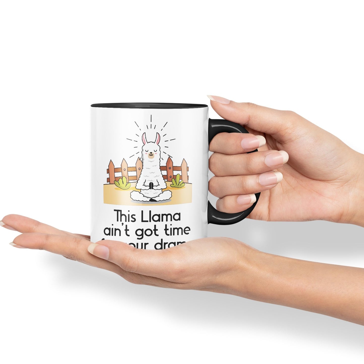 This Llama Ain't got time for Your Drama Sarcastic Joke Ceramic Coloured Mug Cup for Tea Coffee Hot Brew 330ml 11 Oz Gift
