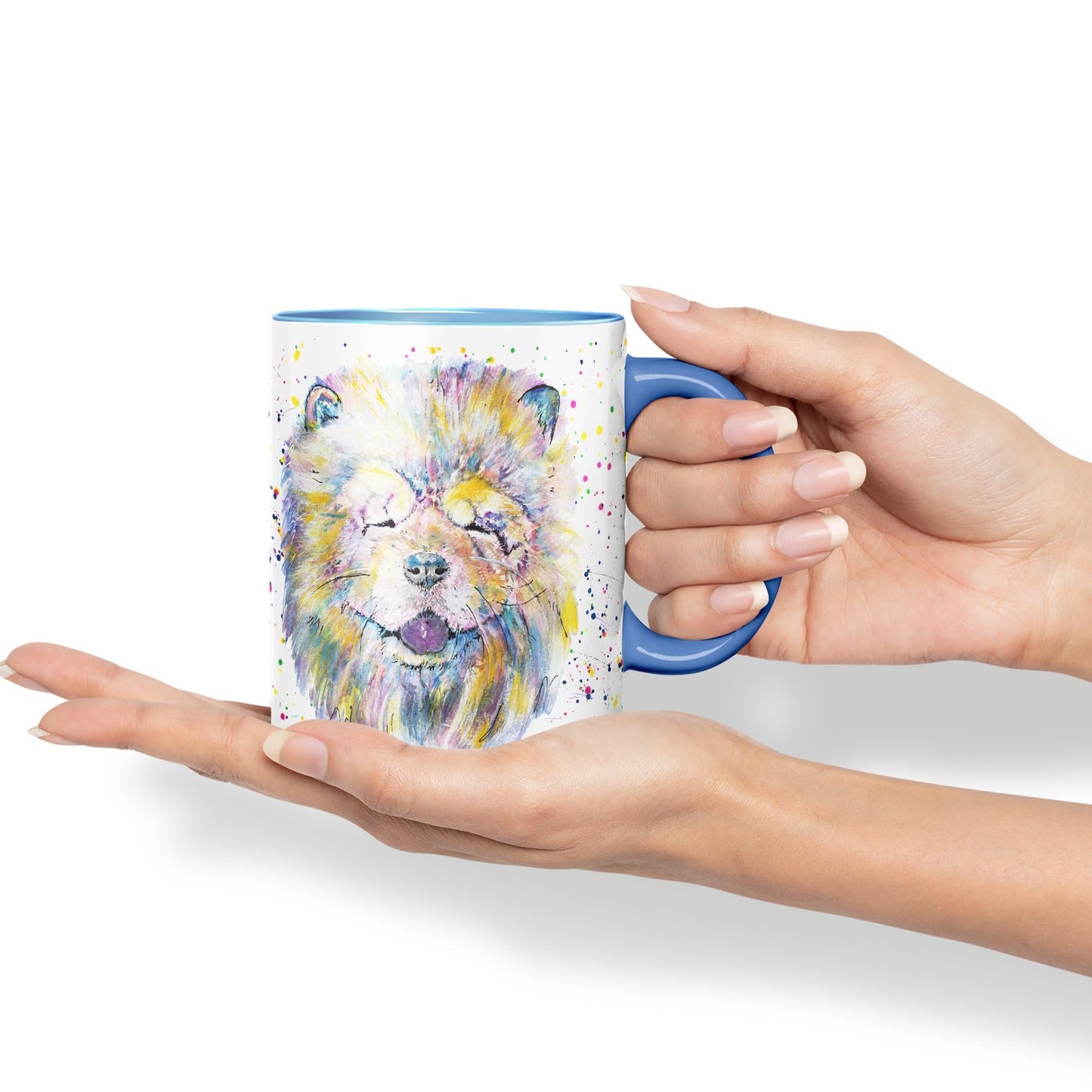 Vixar Chow Chow Wrinkly Chinese Dog Pet Animals Watercolour Art Coloured 330 ml Mug Cup Gift Birthday Work Office Tea Coffee